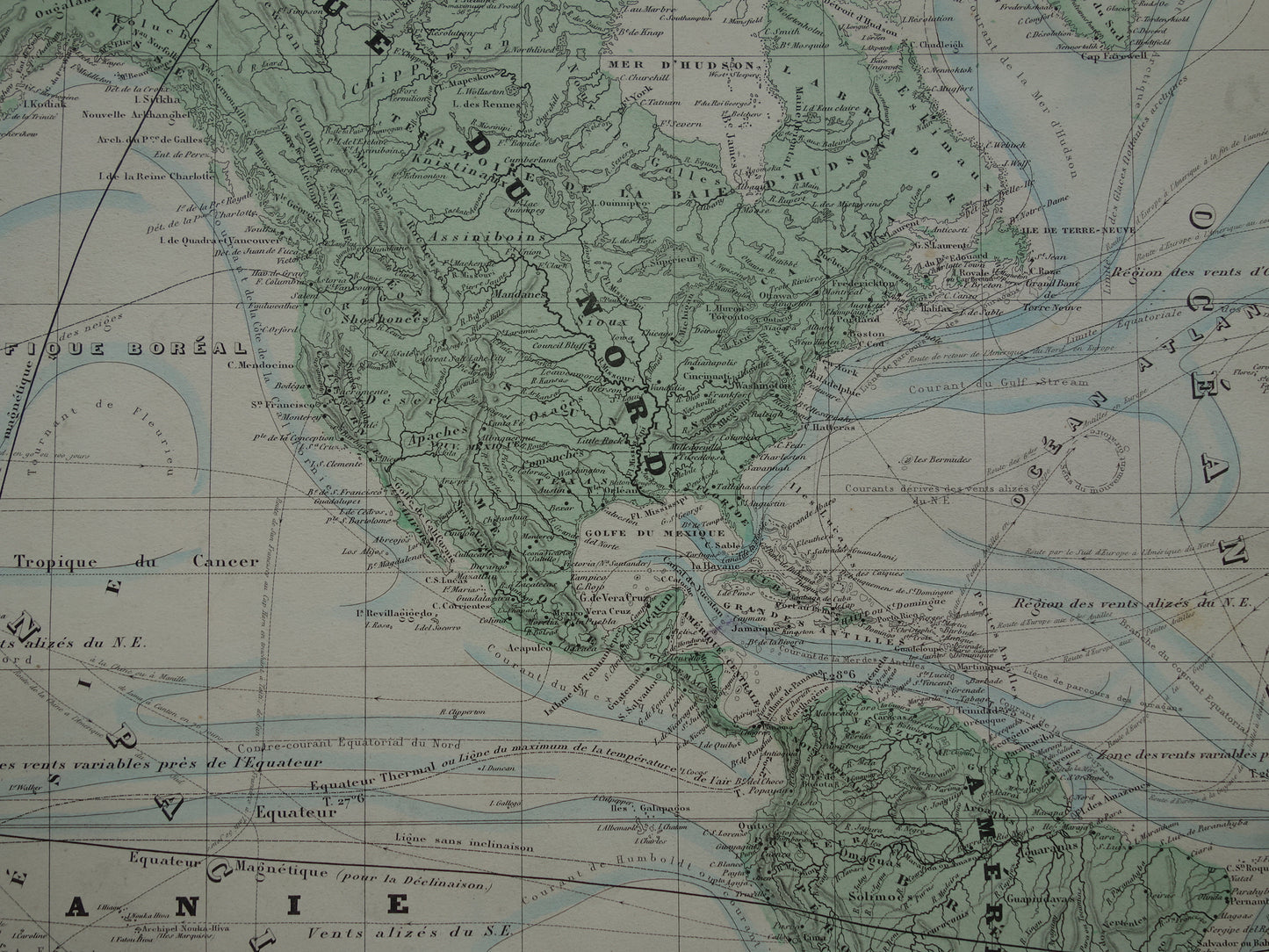 WERELDKAART grote antieke kaart van de wereld in mercatorprojectie 1880 originele 140+ jaar oude wereldkaarten