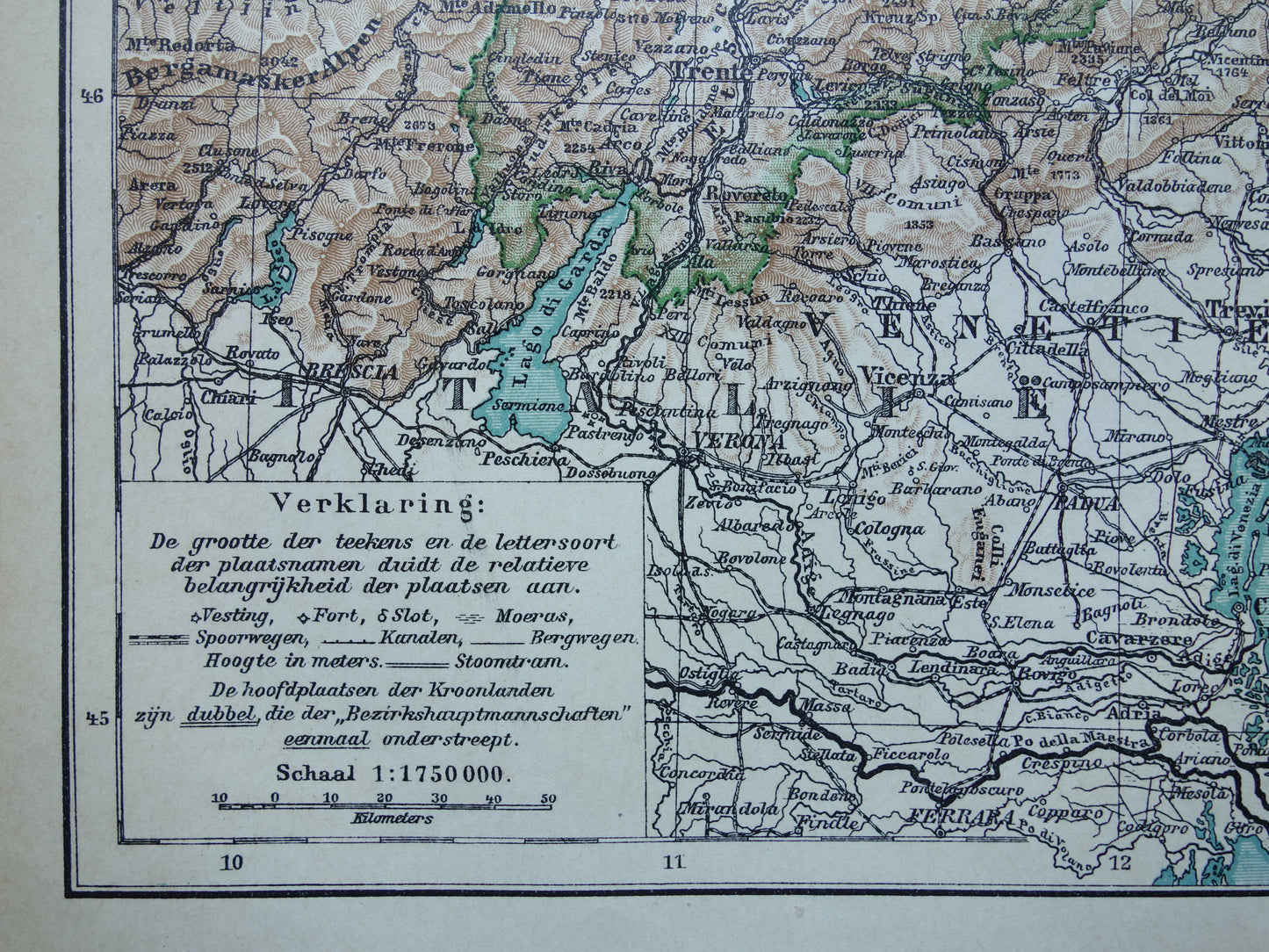 Slovenië oude kaart van Slovenië Oostenrijk uit 1909 Gedetailleerde vintage Nederlandse landkaart antieke kaarten