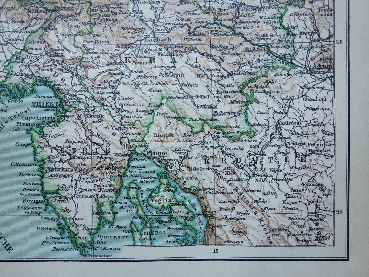 Slovenië oude kaart van Slovenië Oostenrijk uit 1909 Gedetailleerde vintage Nederlandse landkaart antieke kaarten