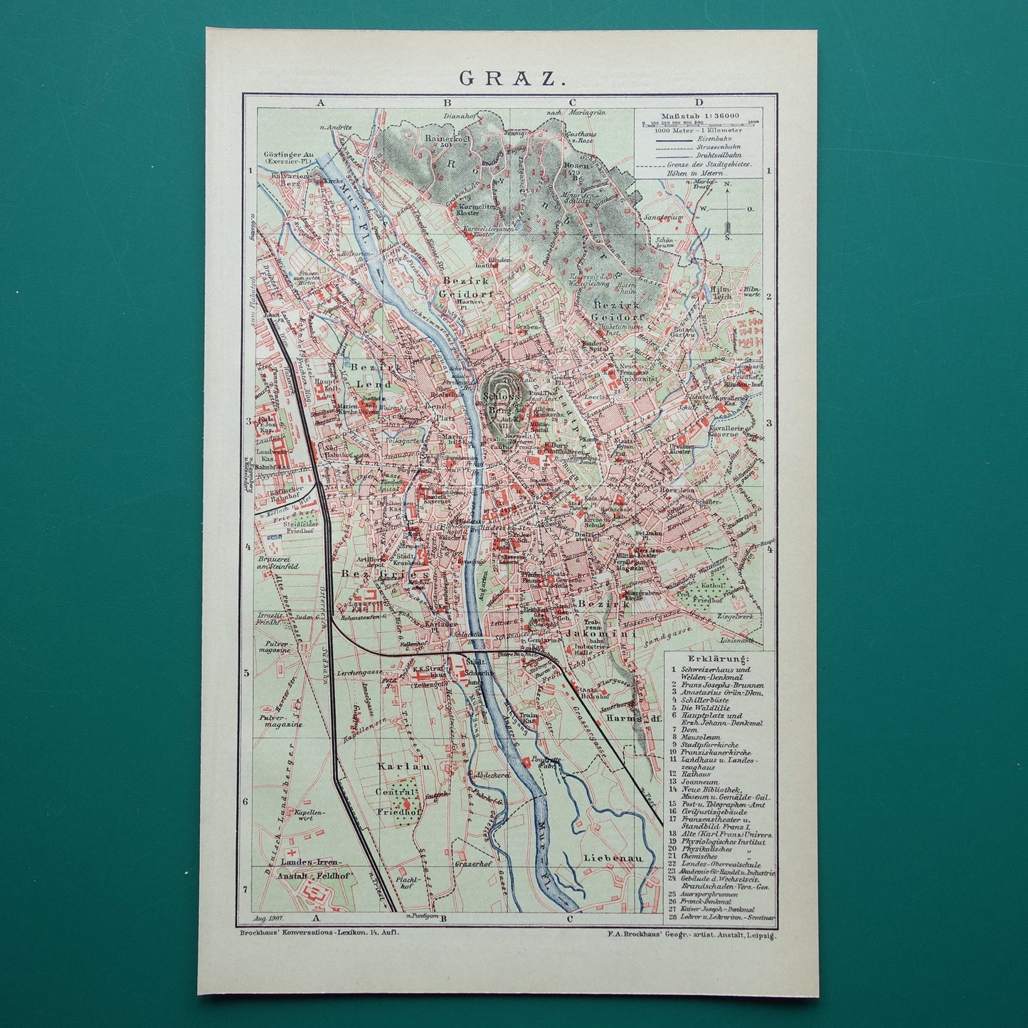 Graz Austria old map for sale