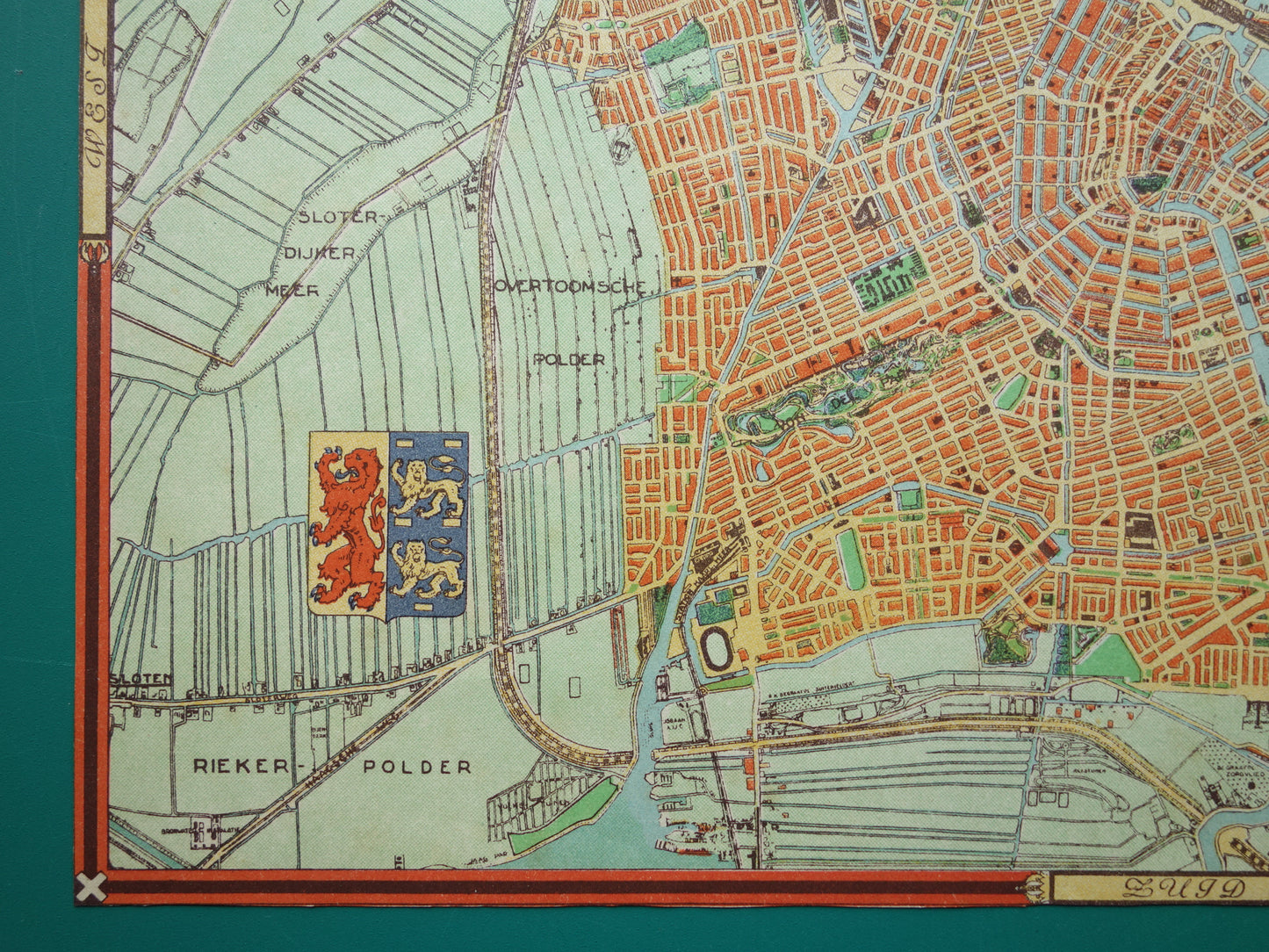 AMSTERDAM old map of Amsterdam in 1940 original vintage map