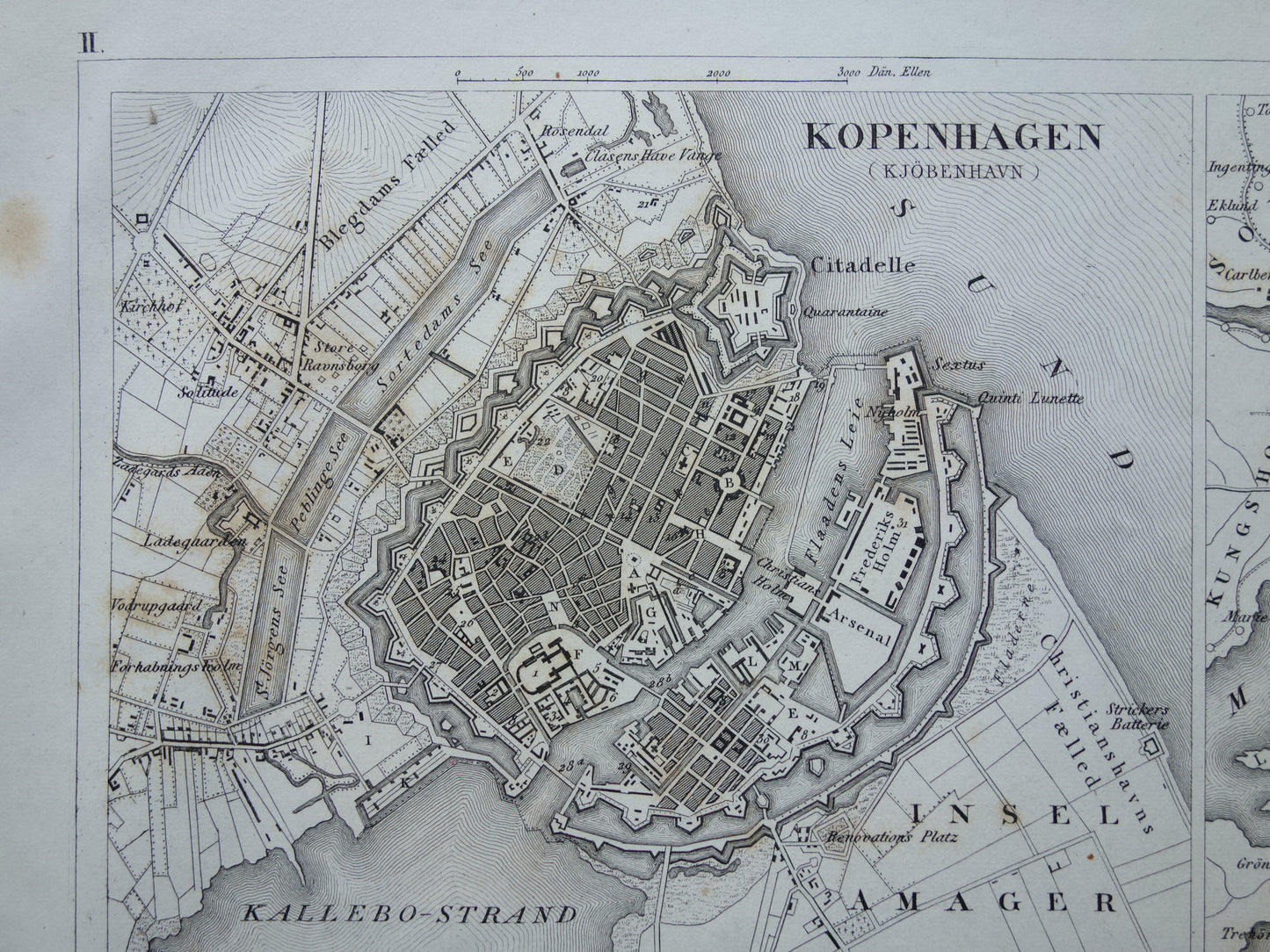 Amsterdam Antwerpen Stockholm Kopenhagen antieke plattegrond 175+ jaar oude kaart met plattegronden van Europese steden uit 1849 - originele vintage historische kaarten