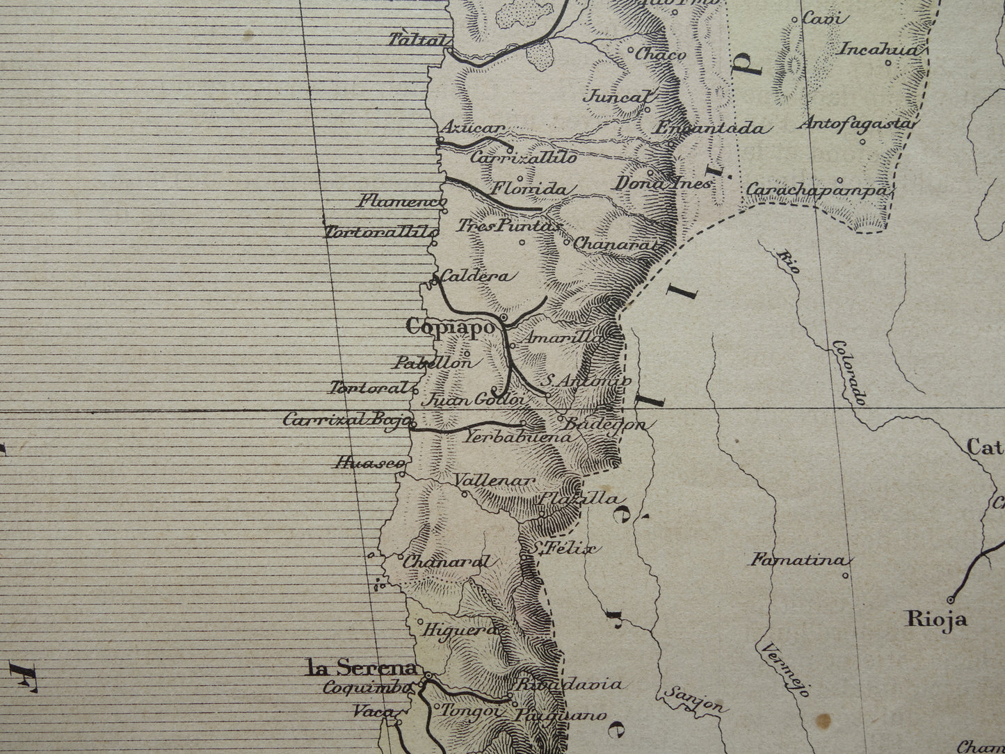 CHILE old map from 1896 original antique French map of Chile