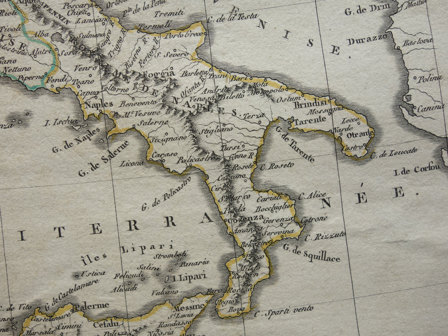 Oude kaart van Italië uit 1804 Originele antieke Pinkerton landkaart van Italië