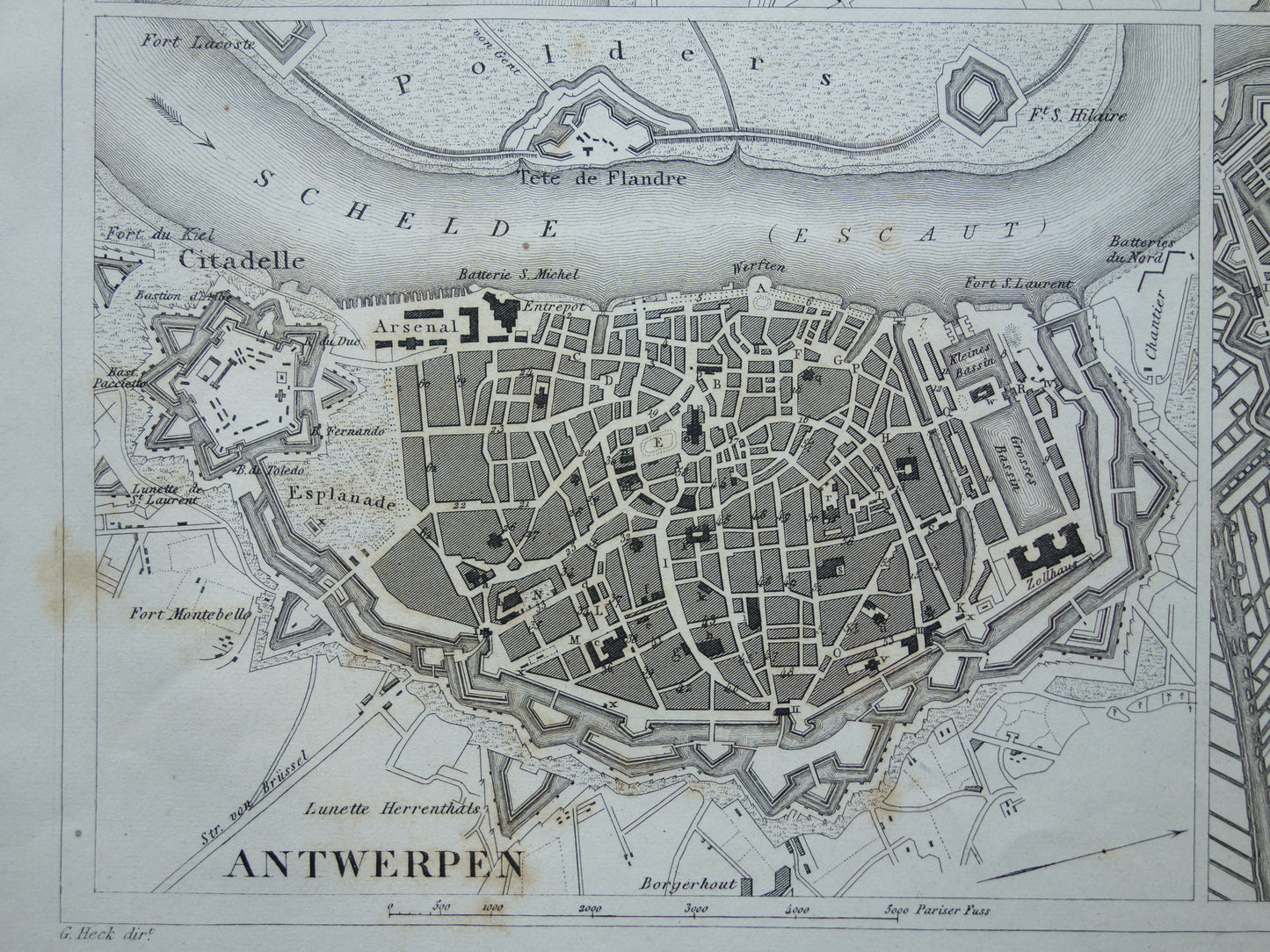 Amsterdam Antwerpen Stockholm Kopenhagen antieke plattegrond 175+ jaar oude kaart met plattegronden van Europese steden uit 1849 - originele vintage historische kaarten