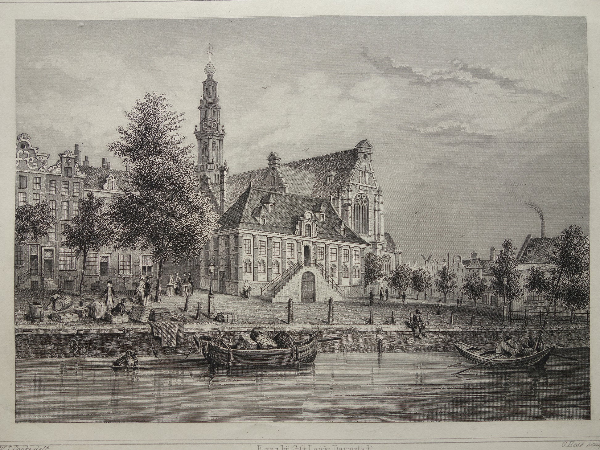 westerkerk amsterdam muurdecoratie illustratie