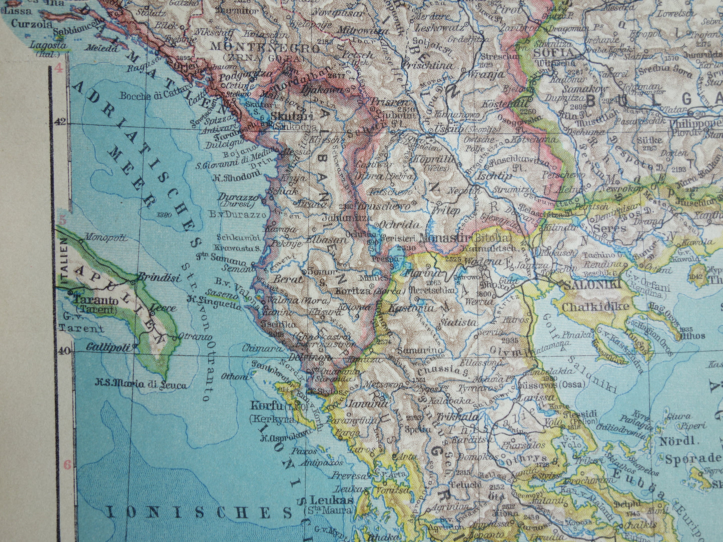 BALKAN oude landkaart van de Balkan uit 1928 originele Duitse vintage kaart Roemenië Hongarije Tsjechië Slowakije Bosnië