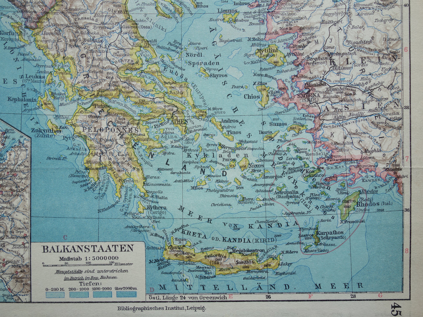 BALKAN oude landkaart van de Balkan uit 1928 originele Duitse vintage kaart Roemenië Hongarije Tsjechië Slowakije Bosnië