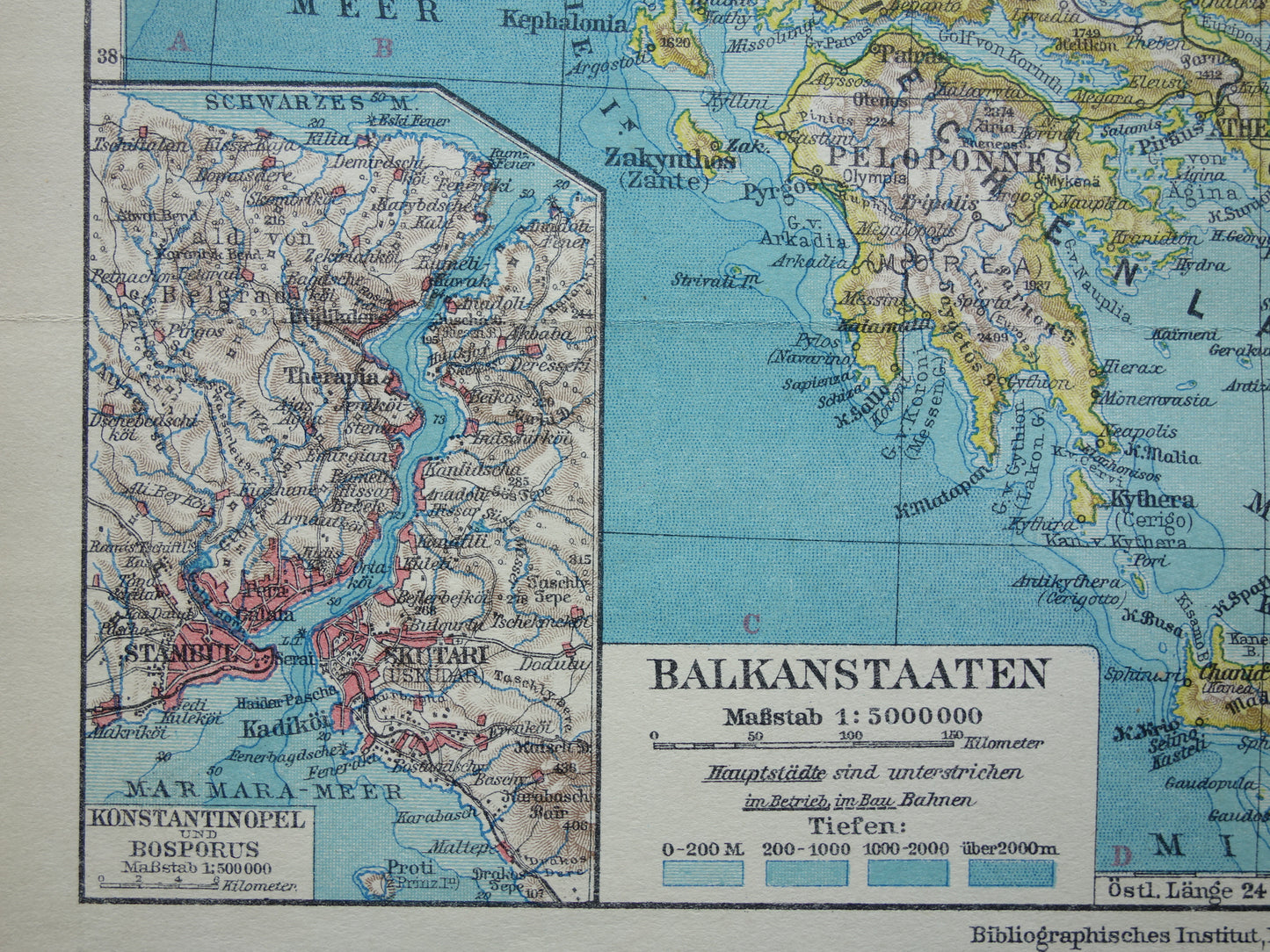 BALKAN oude landkaart van de Balkan uit 1928 originele Duitse vintage kaart Roemenië Hongarije Tsjechië Slowakije Bosnië