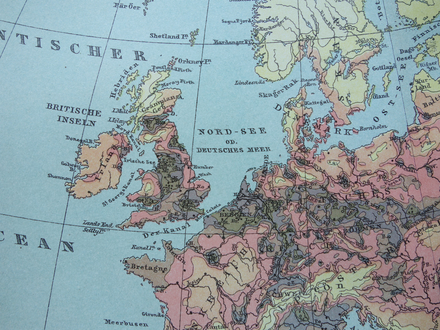 Alte Karte Bevölkerungsdichte Europas aus dem Jahr 1902 antike thematische Landkarte