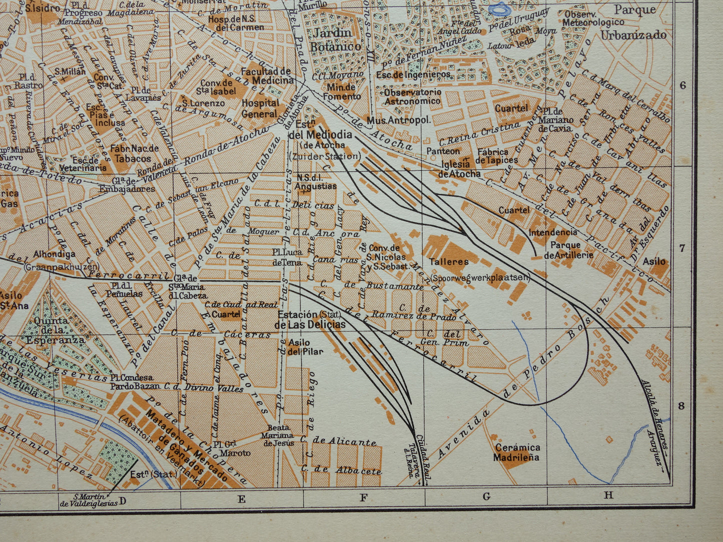 MADRID alte Karte von Madrid, Spanien, aus dem Jahr 1936 originale Vintage-Karte