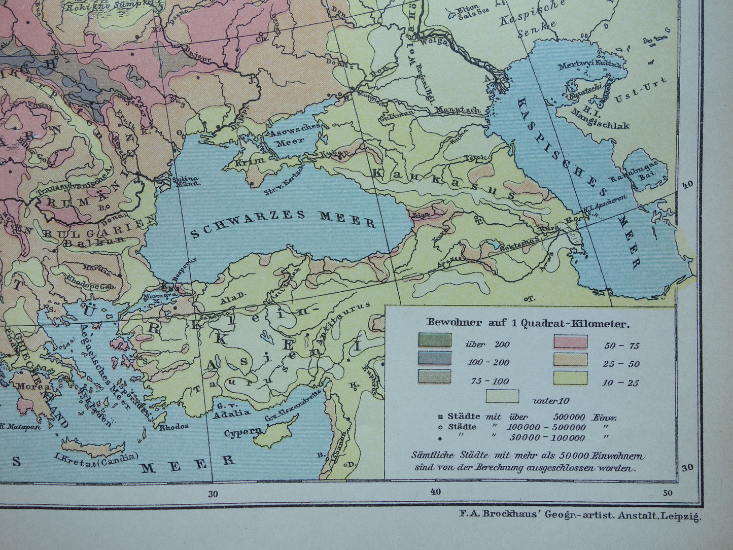Alte Karte Bevölkerungsdichte Europas aus dem Jahr 1902 antike thematische Landkarte