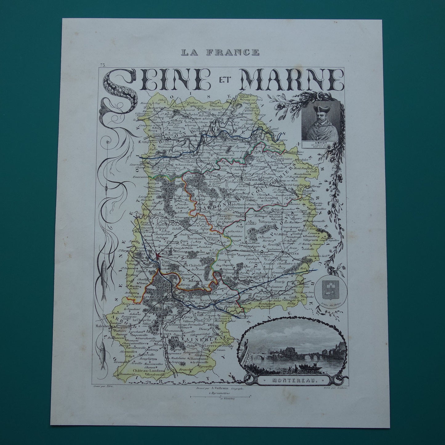 seine-et-marne oude kaart landkaart