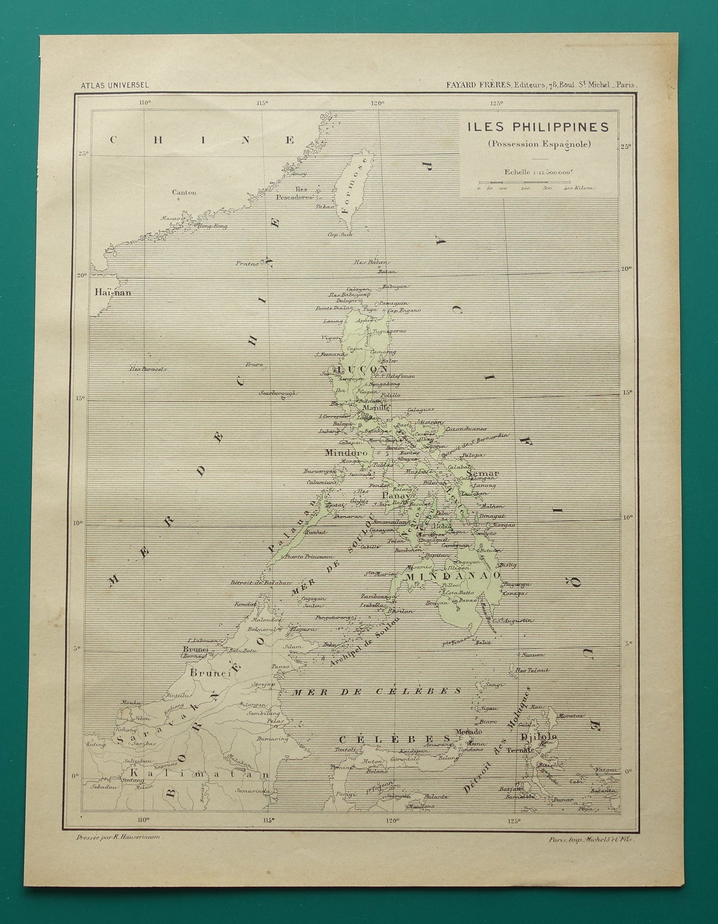FILIPIJNEN oude kaart van de Filipijnen uit 1896 originele antieke Franse landkaart