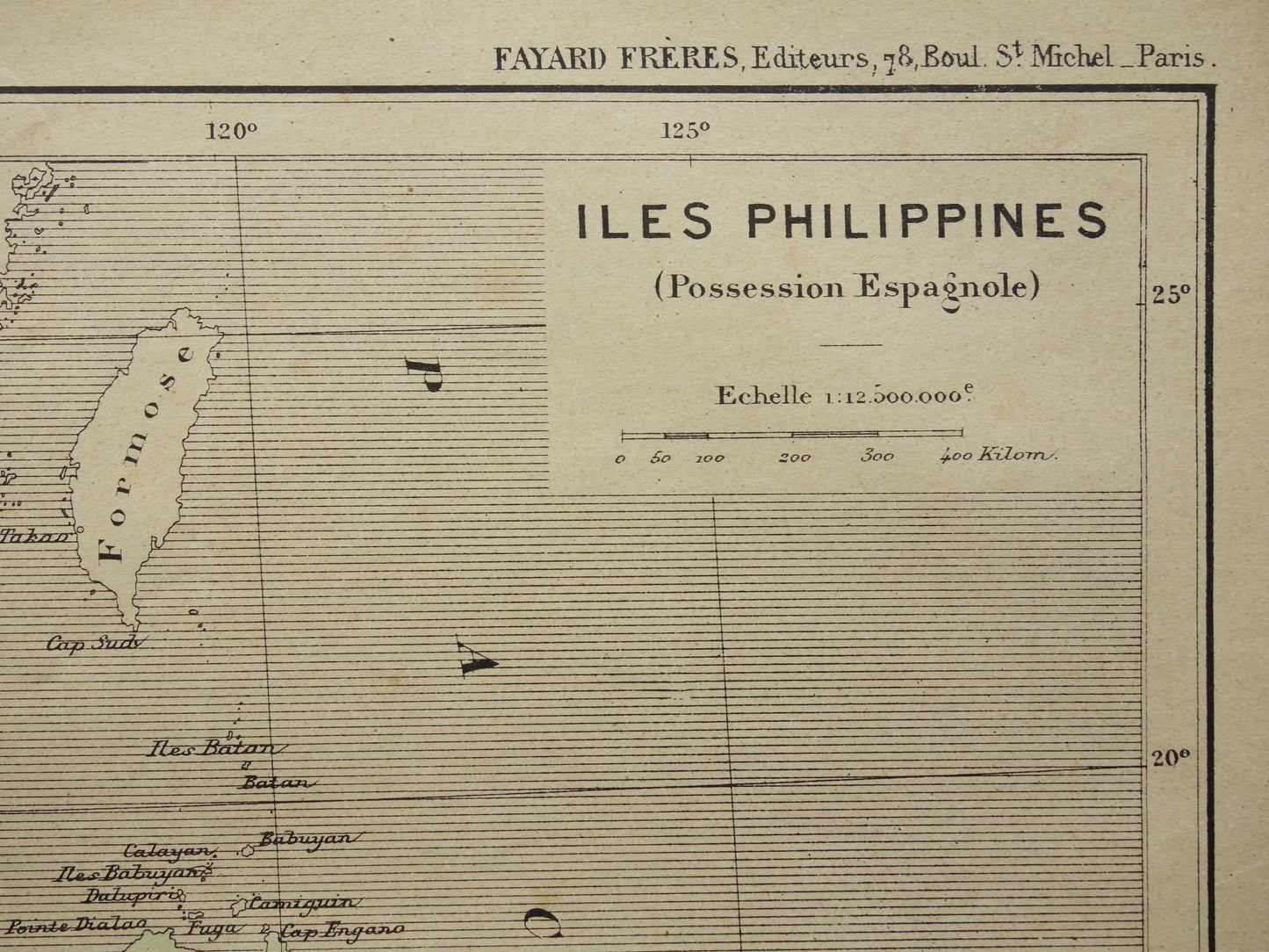 FILIPIJNEN oude kaart van de Filipijnen uit 1896 originele antieke Franse landkaart