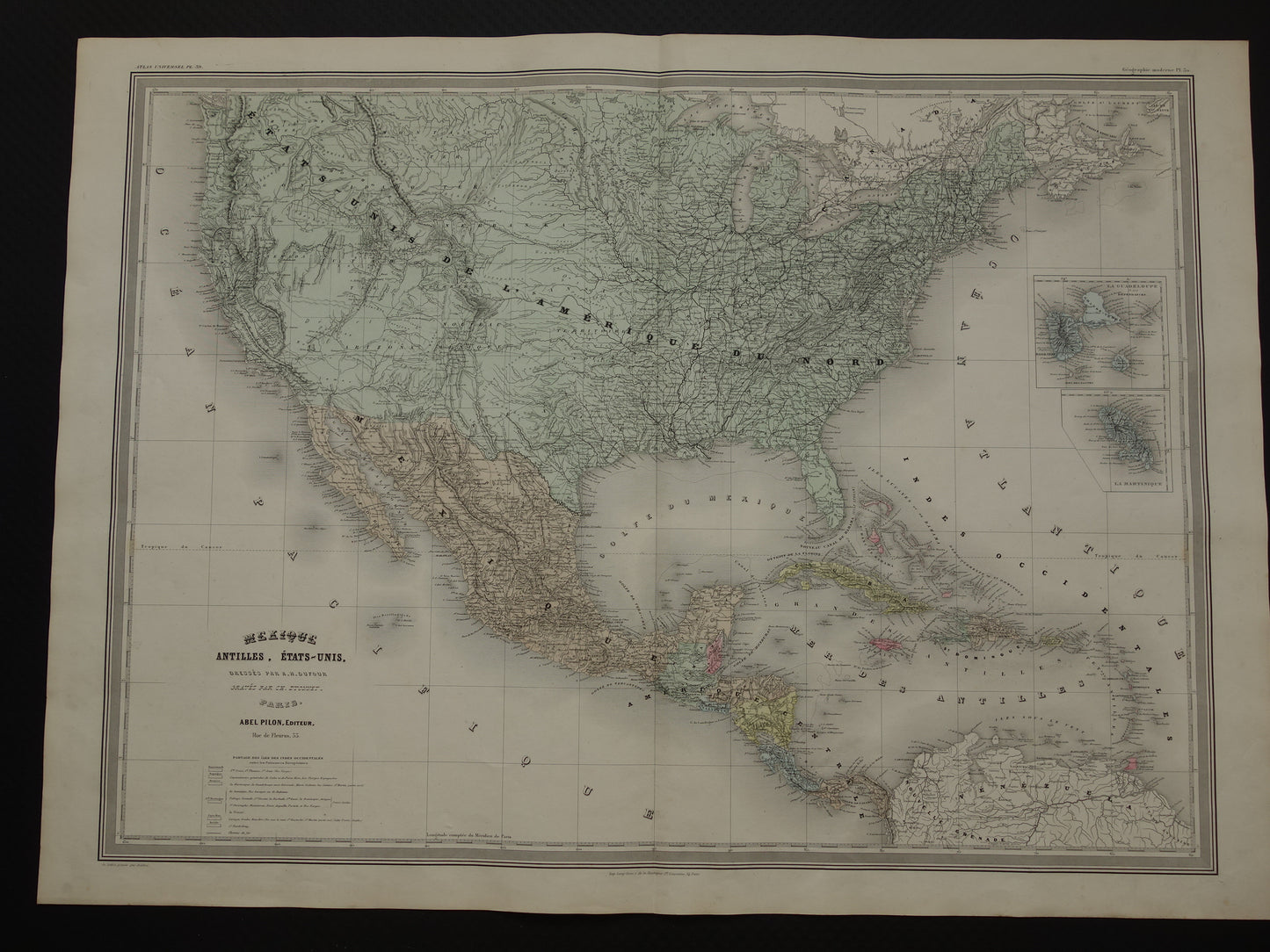 Oude landkaart van de Verenigde Staten van Amerika 1880 originele antieke zeer grote kaart poster VS Mexico