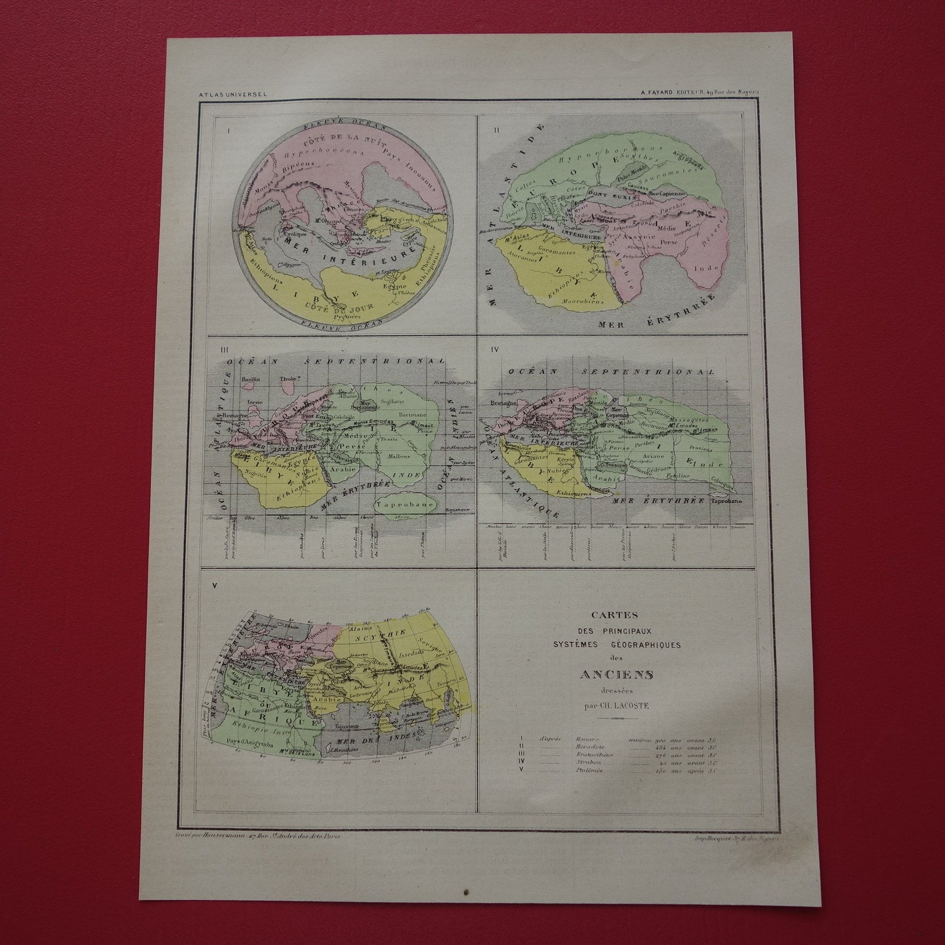 Geschiedenis van cartografie oude kaart van Ptolemaeus Homerus Wereldkaart Antieke Kartografie Aardrijkskunde print Strabo Herodotus