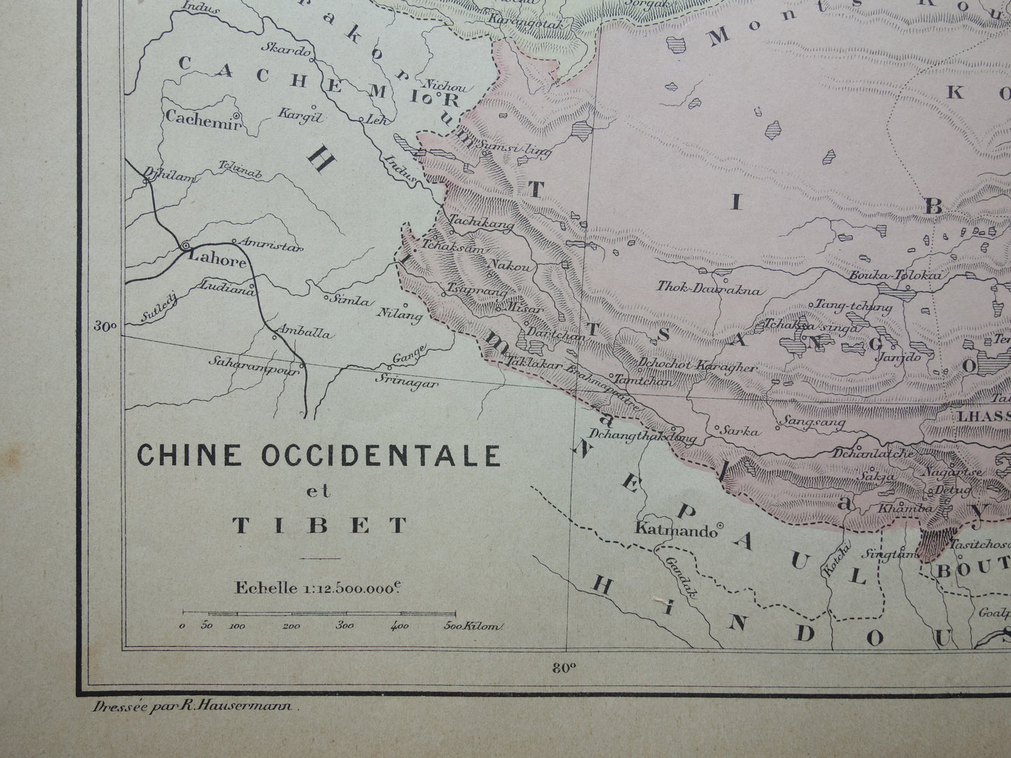 historische landkaart Tibet 