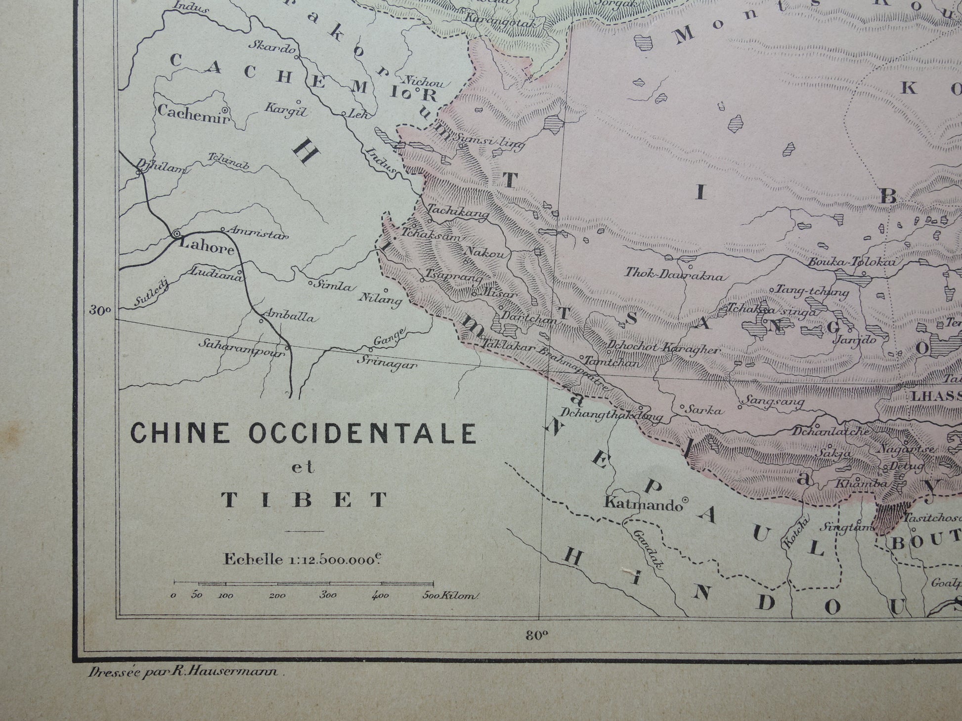 historische landkaart Tibet 