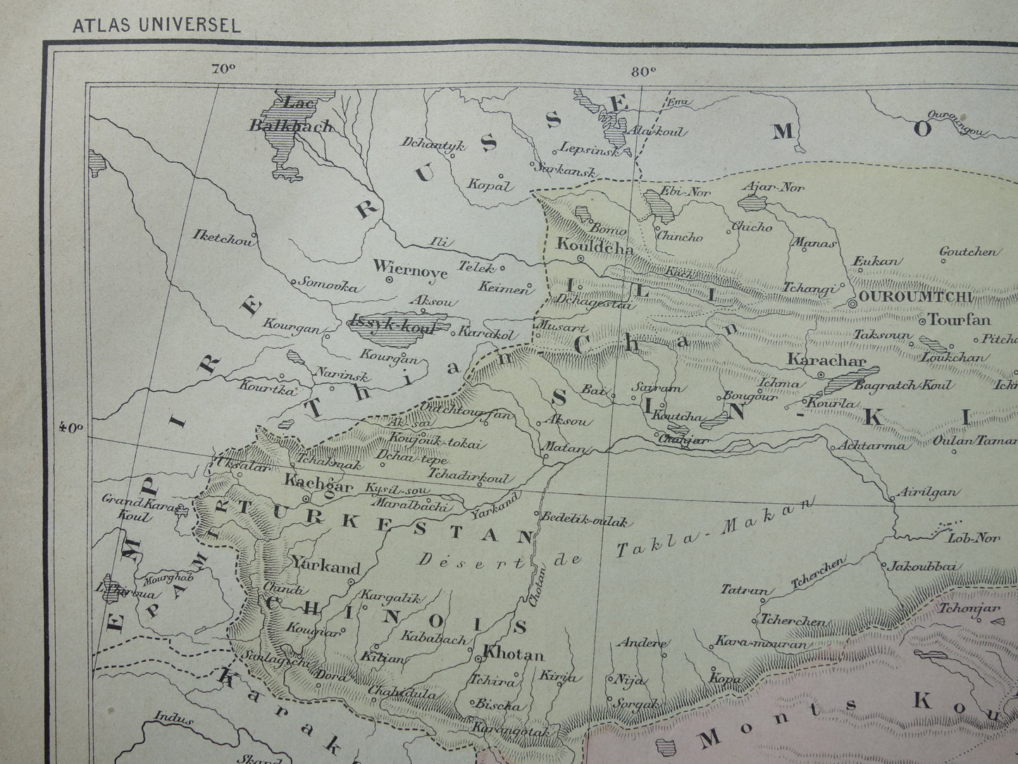 TIBET and XINJIANG Old map from the year 1896 historical map Tibet and Xinjiang antique vintage maps