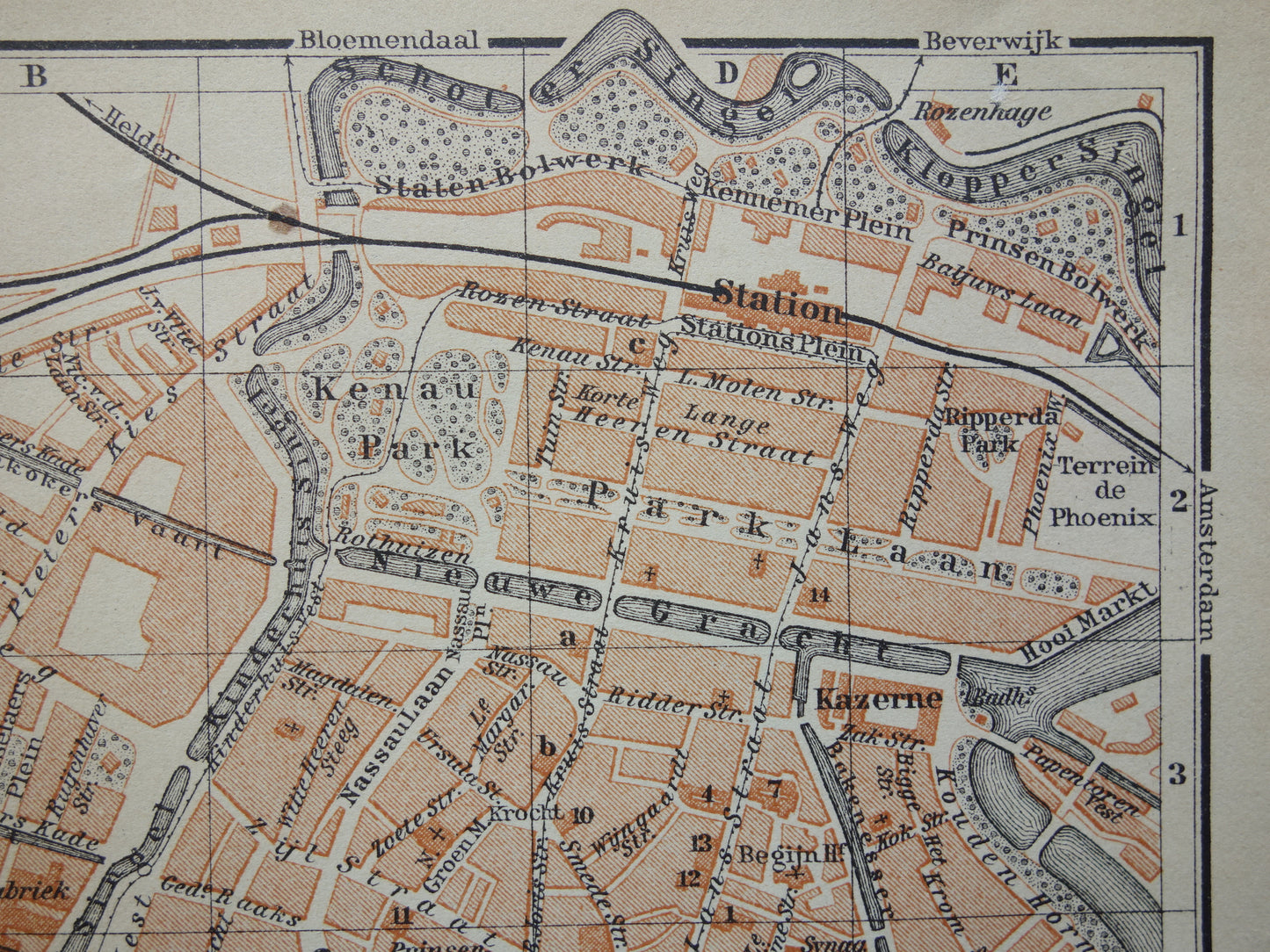 HAARLEM old map of Haarlem from 1904 small original antique map