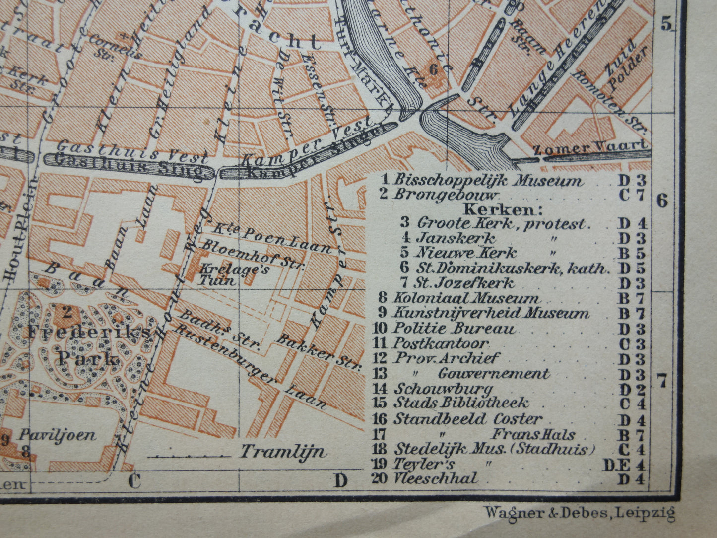 HAARLEM old map of Haarlem from 1904 small original antique map