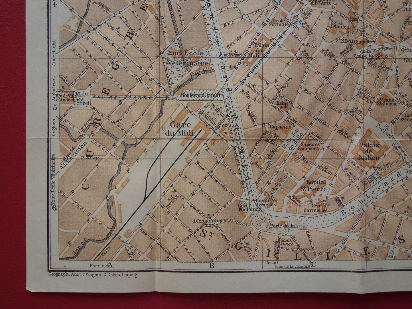 BRUSSEL oude kaart van Brussel België uit 1904 originele antieke historische plattegrond