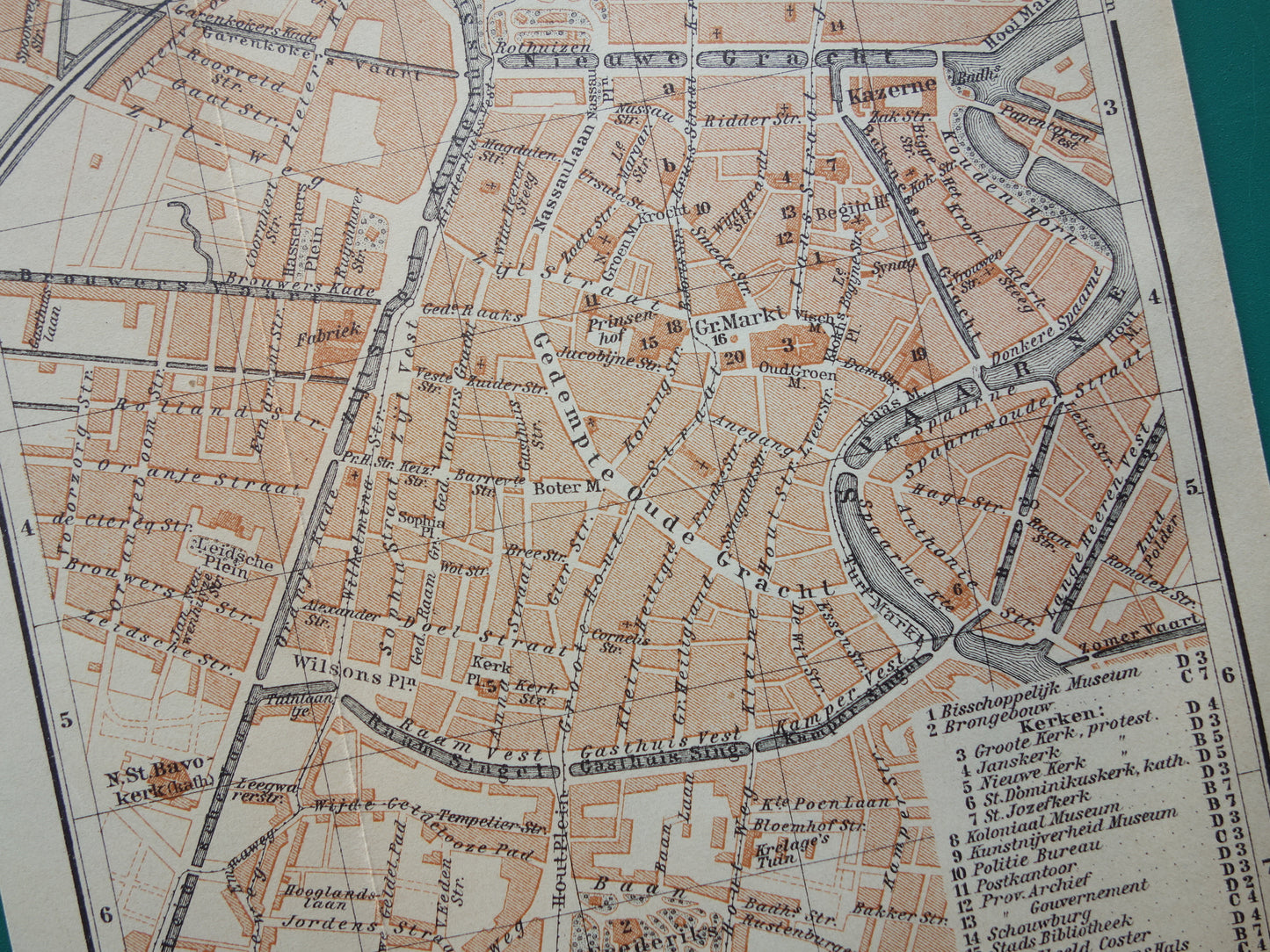 HAARLEM old map of Haarlem from 1904 small original antique map