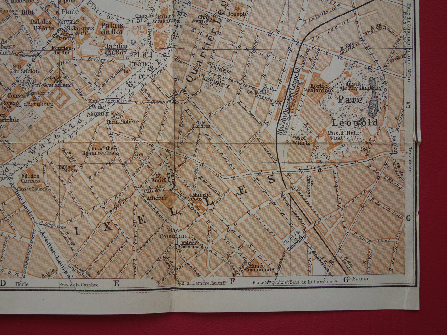 BRUSSEL oude kaart van Brussel België uit 1904 originele antieke historische plattegrond