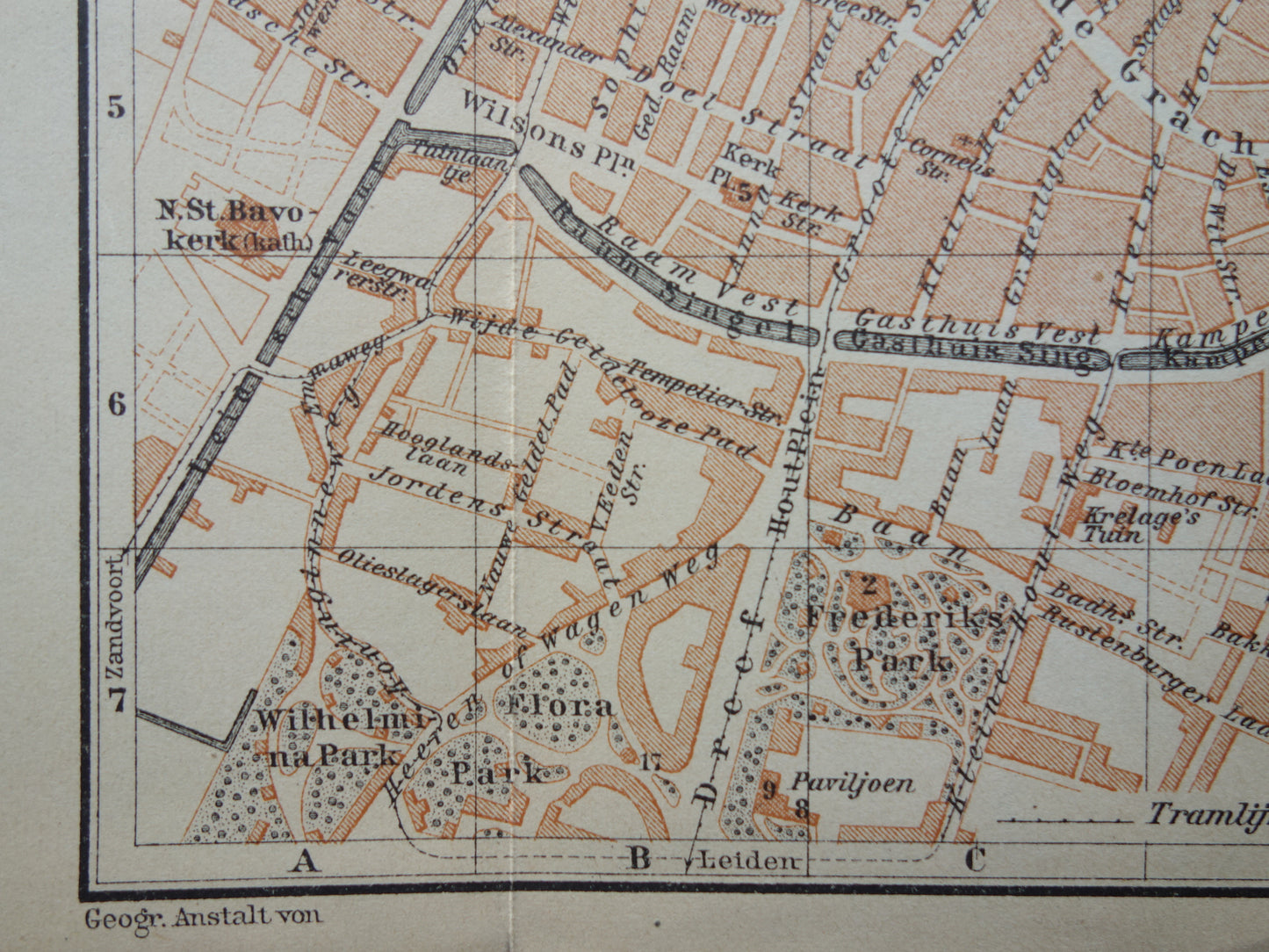 HAARLEM old map of Haarlem from 1904 small original antique map