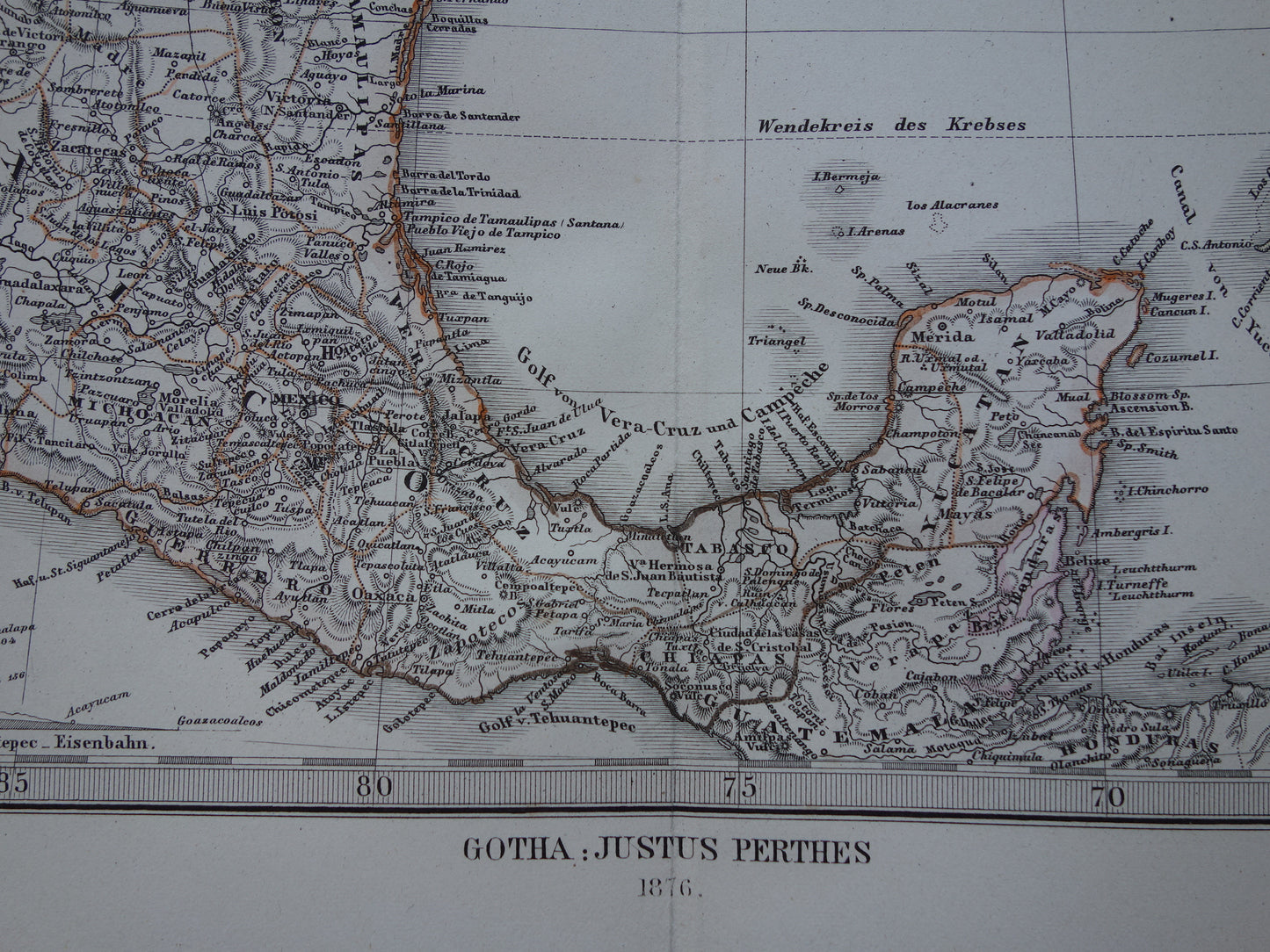 VERENIGDE STATEN oude kaart van de VS in 1876 antieke landkaart van Amerika USA originele vintage historische kaarten