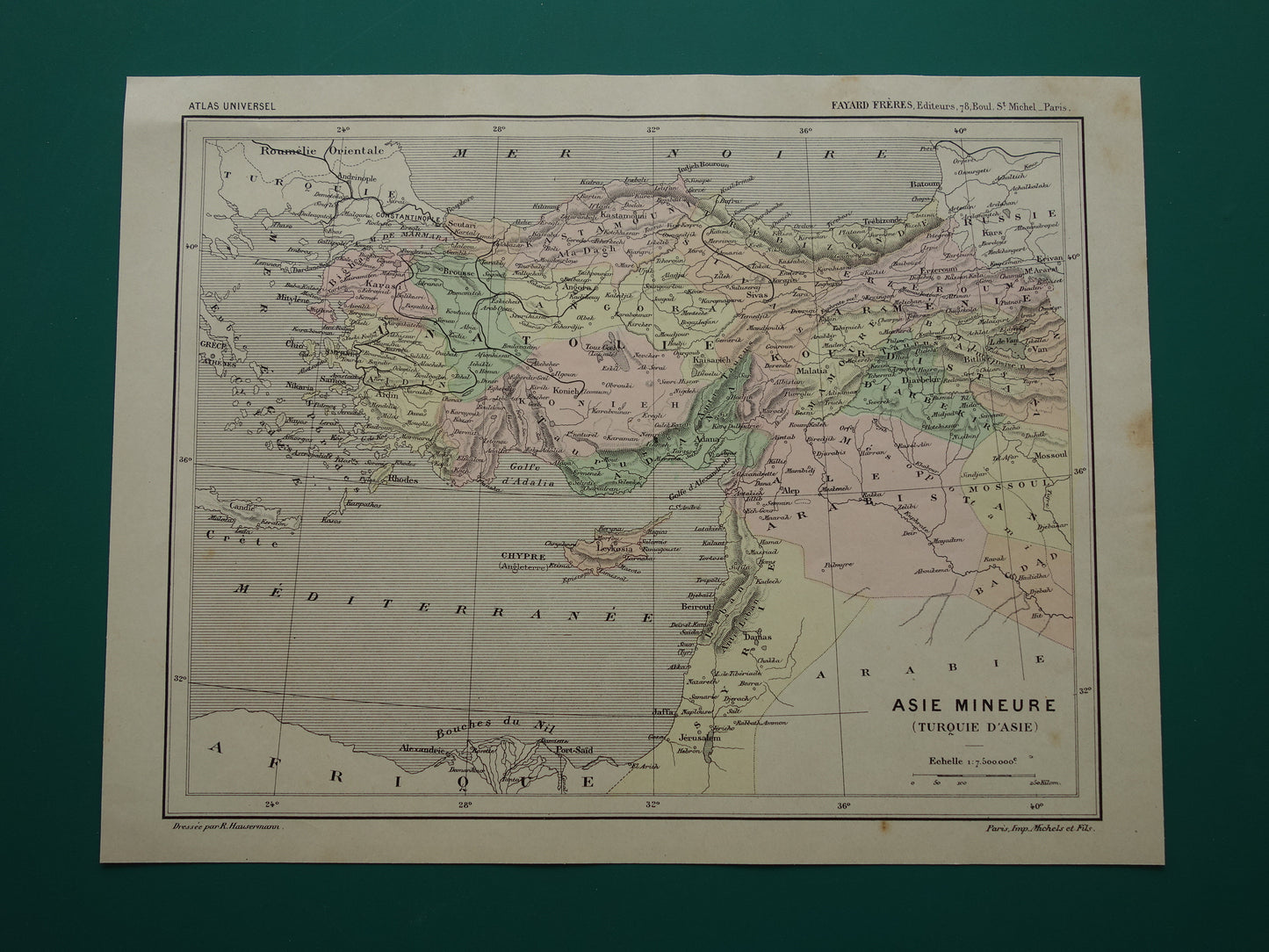 TURKIJE Oude kaart uit het jaar 1896 historische landkaart Ottomaanse Rijk antieke vintage kaarten