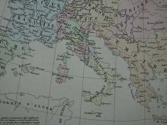 Tableau de l'europe en 1797 apres le traite de campo-formio denaix