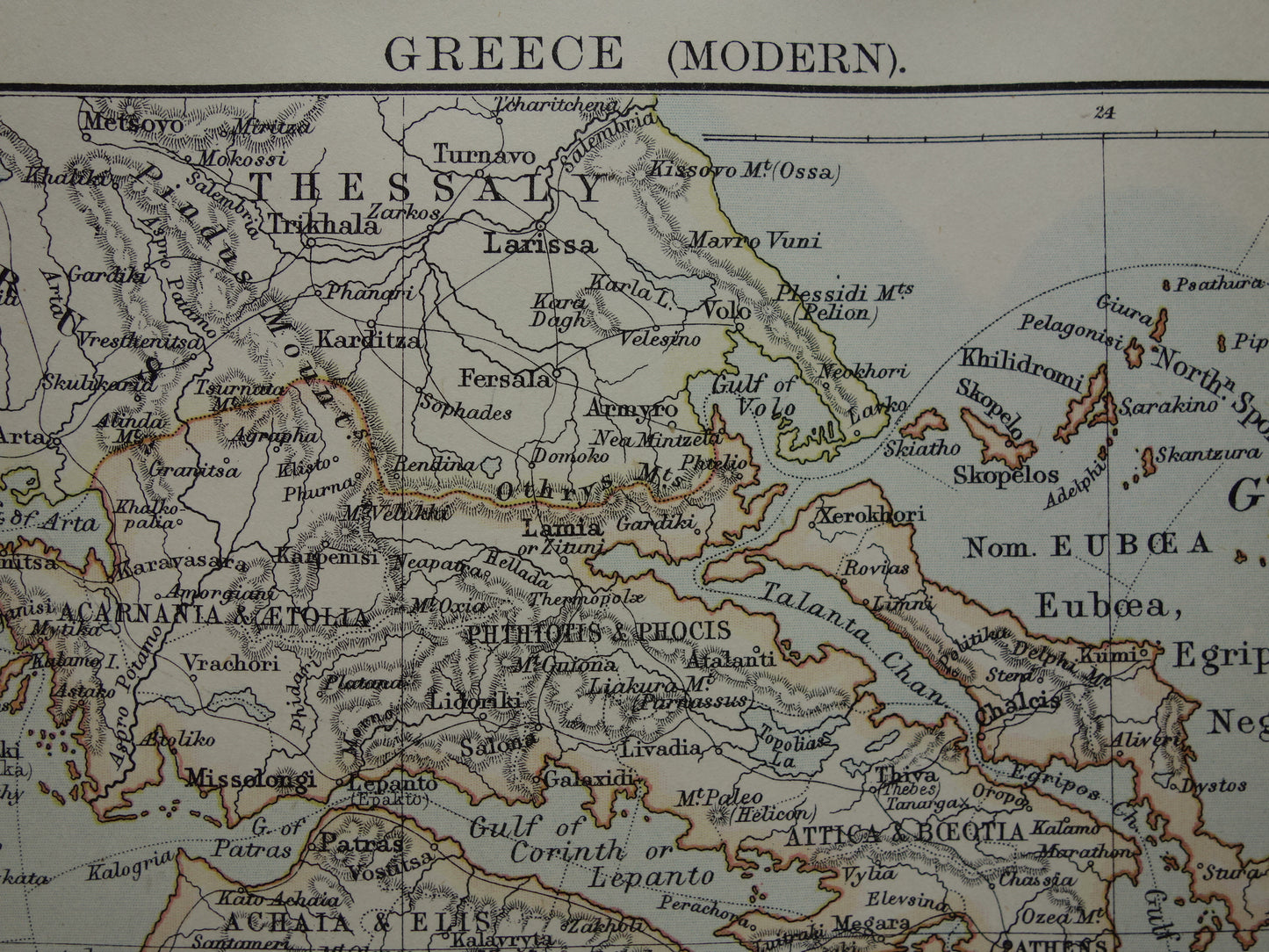 Griekenland in het jaar 1880 kaart landkaart