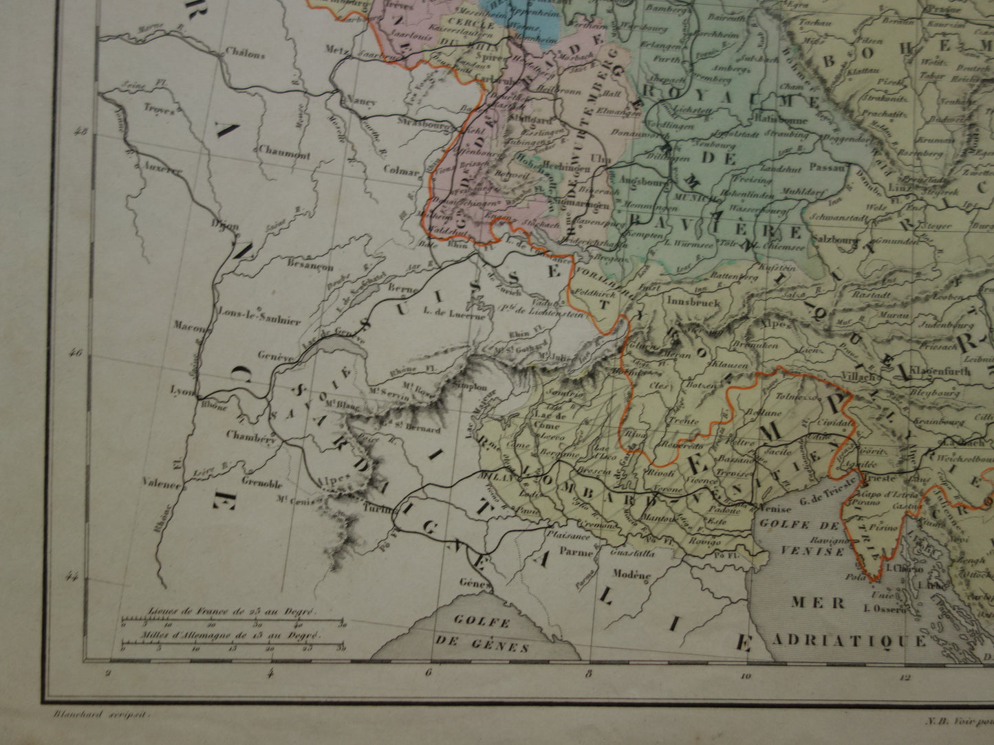 DUITSLAND Antieke landkaart van Duitse Bond Pruisen  Polen Originele 165+ jaar oude kaart Duitse Confederatie