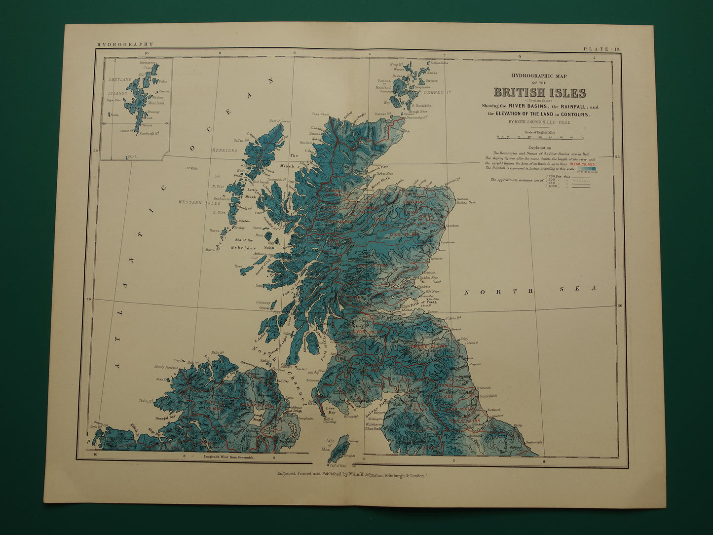 Hydrographic map of the British Isles  Johnston