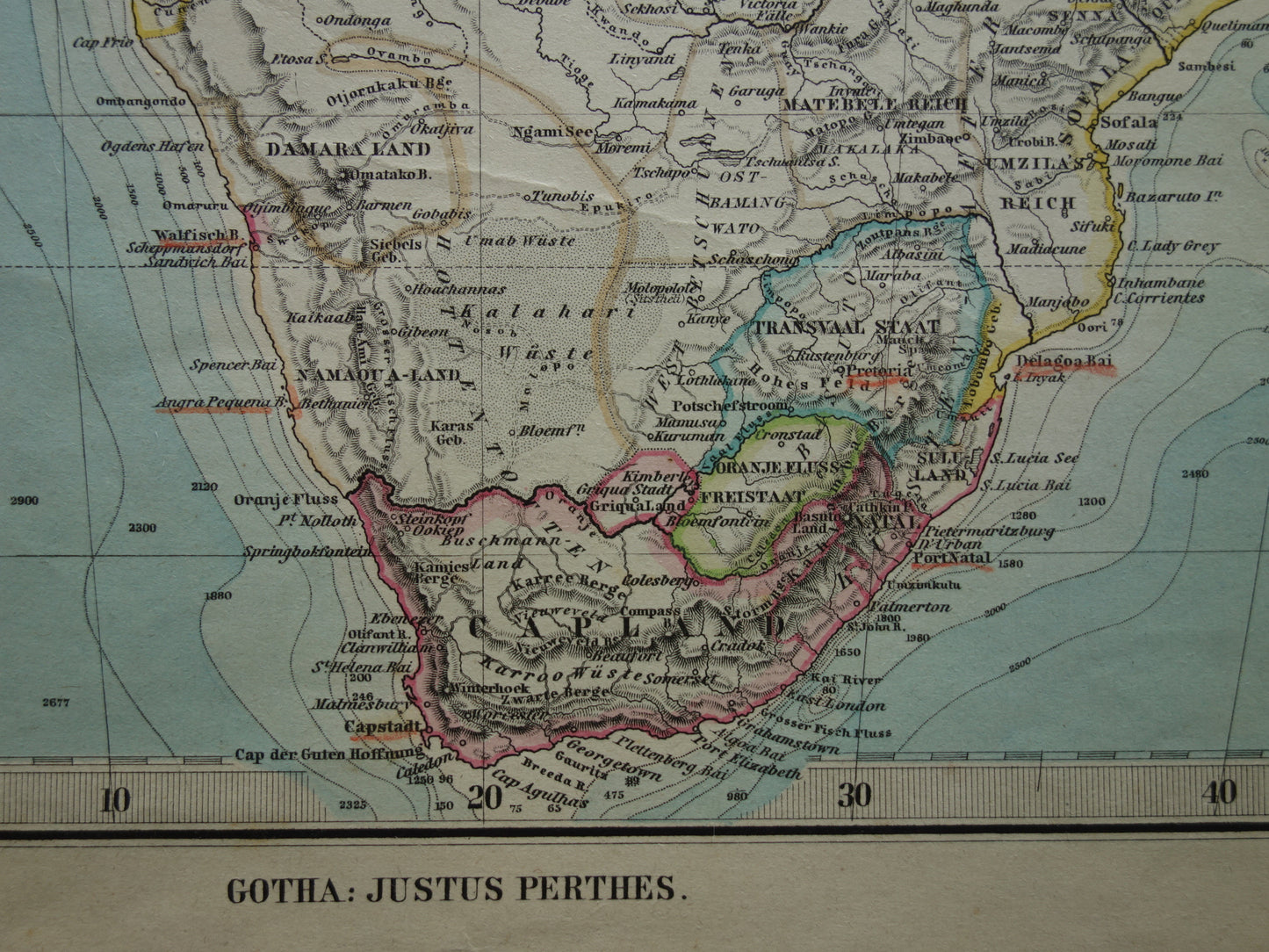 Antieke landkaart van Afrika in 1884 Grote originele 140+ jaar oude handgekleurde kaart poster van Afrikaans continent