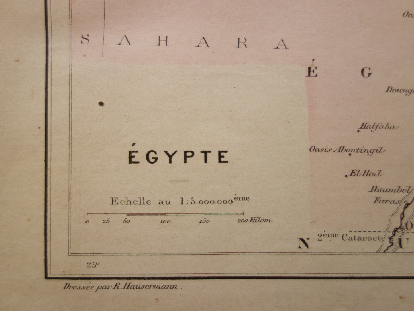 EGYPTE antieke kaart van Egypte uit 1896 Oude Franse handgekleurde landkaart