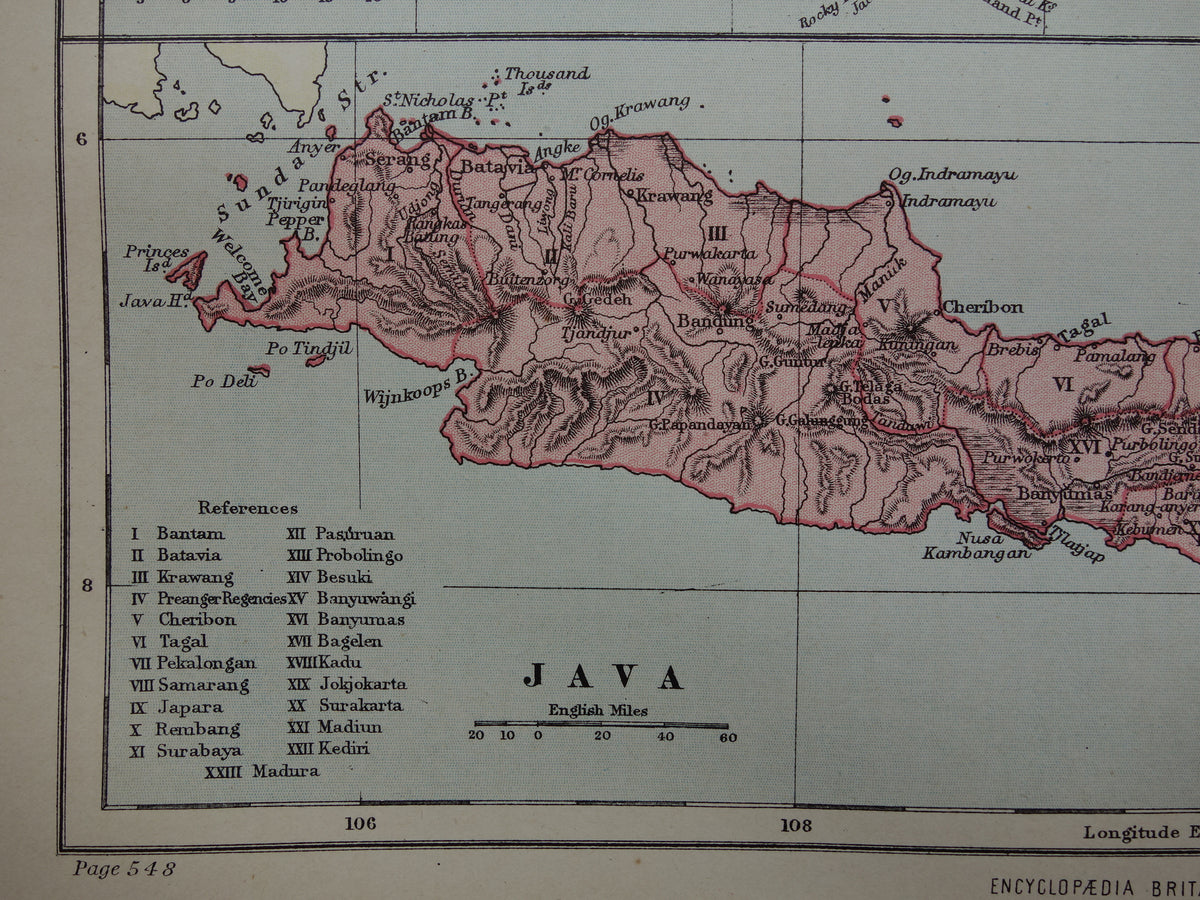 Kaart Van Java Oude landkaart van Jamaica Java en Bali originele antieke Engelse kaar ...
