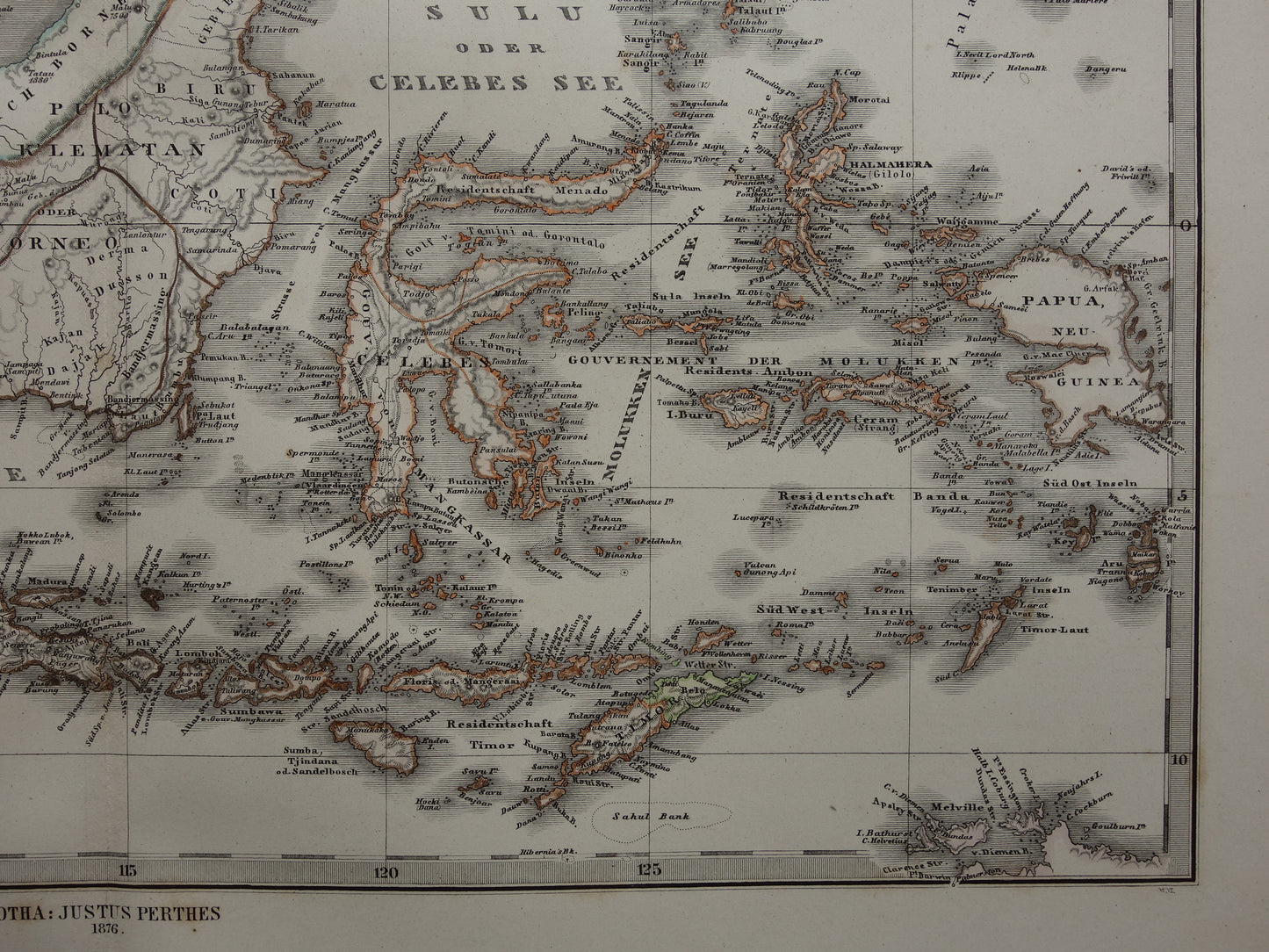 INDONESIË antieke kaart van Indonesië Filipijnen Zuidoost-Azië 1876 Mooie originele oude landkaart van Batavia Atjeh Java