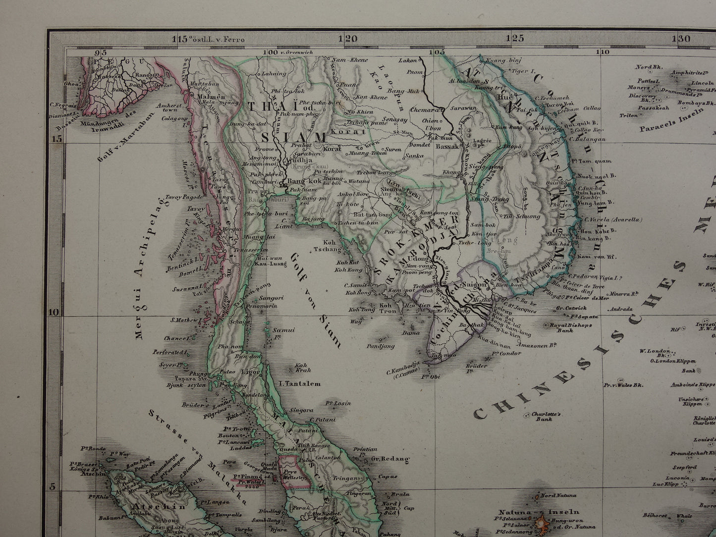 INDONESIË antieke kaart van Indonesië Filipijnen Zuidoost-Azië 1876 Mooie originele oude landkaart van Batavia Atjeh Java