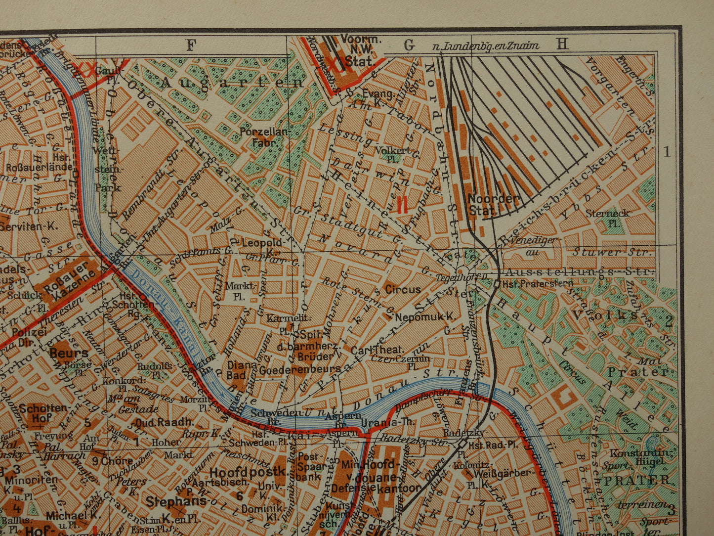 Wenen oude kaart van Weenen Oostenrijk uit 1938 originele vintage plattegrond Nederlandse kaarten