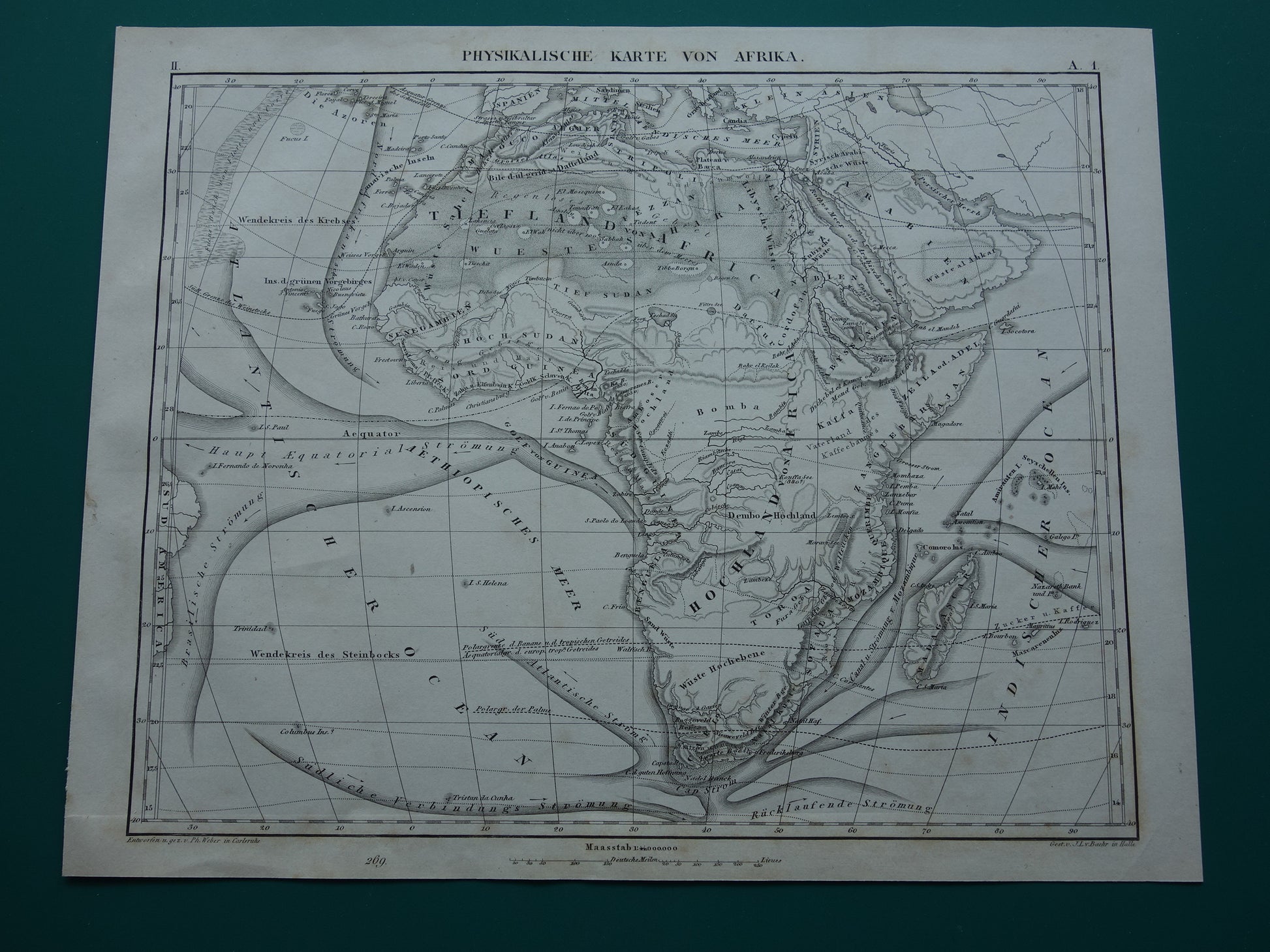 170+ jaar oude kaart van Afrika Antieke landkaart Afrika continent uit 1849 originele vintage kaarten