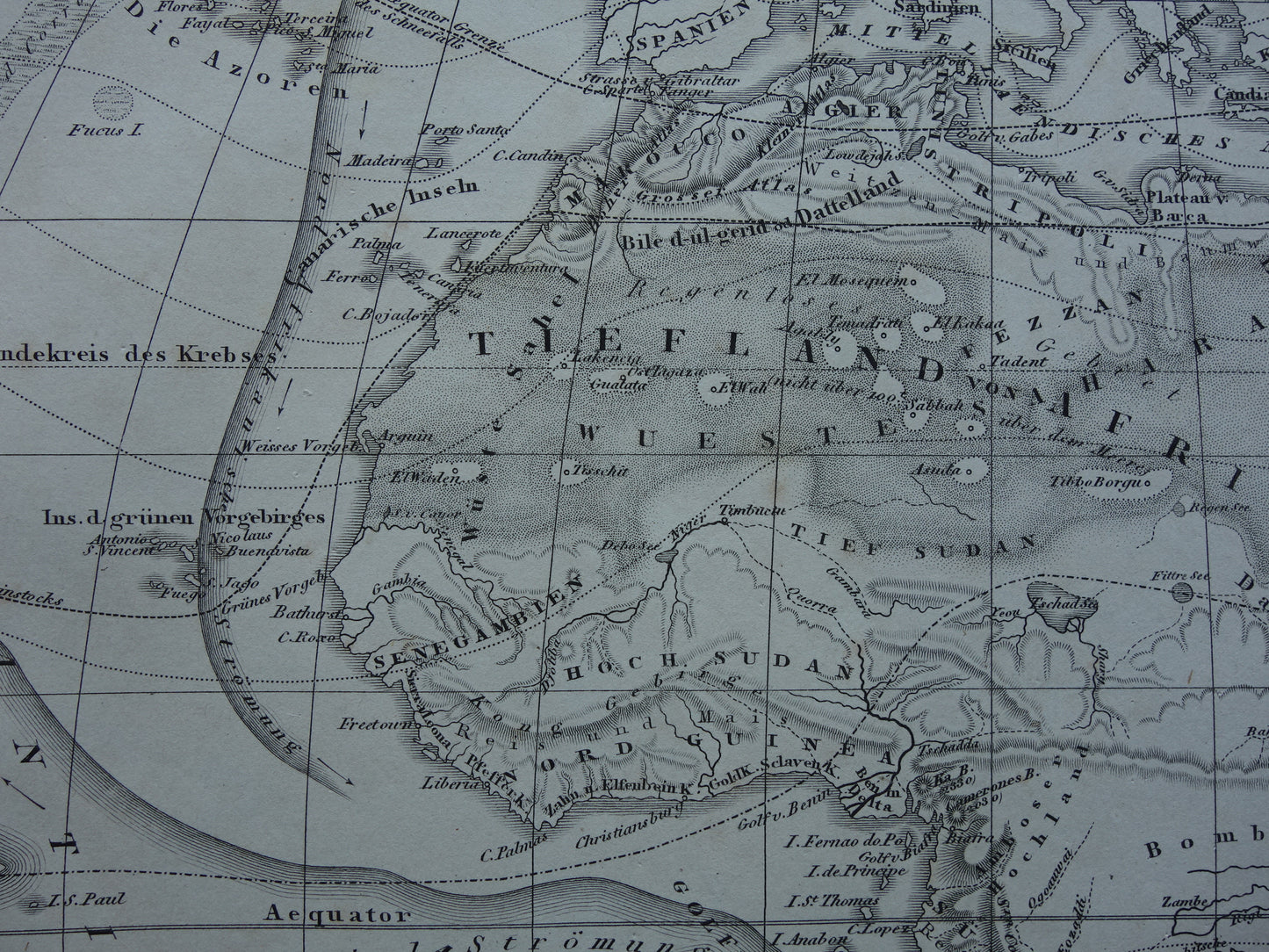 170+ jaar oude kaart van Afrika Antieke landkaart Afrika continent uit 1849 originele vintage kaarten