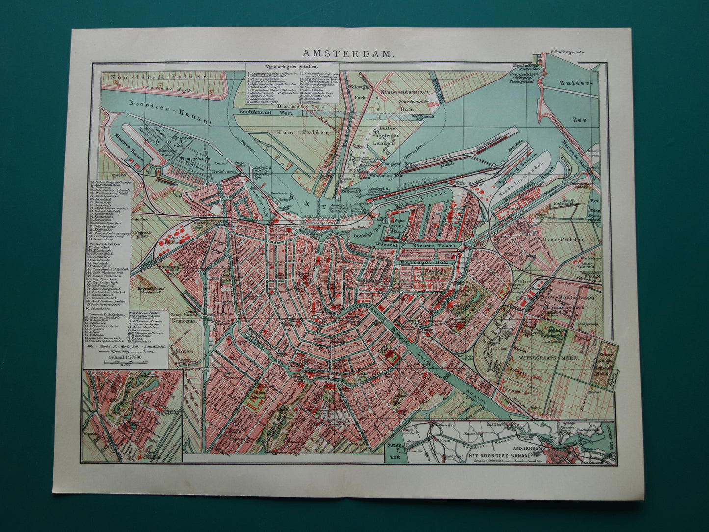 Amsterdam in het jaar 1914 kaart plattegrond