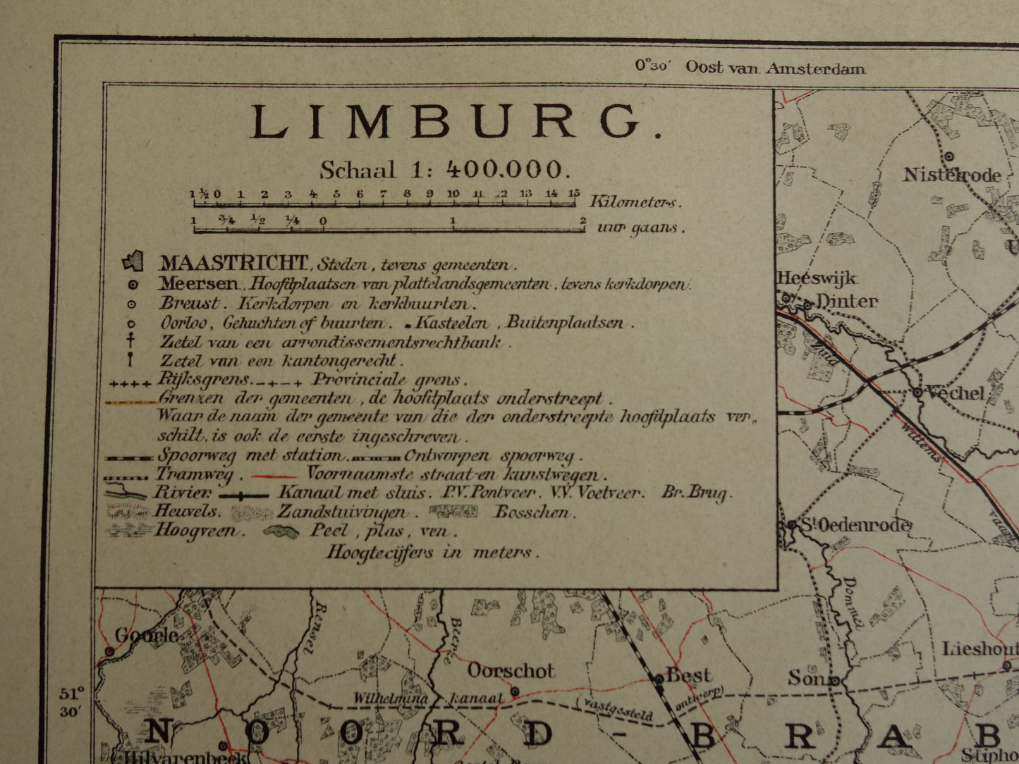 provincie limburg 1909 kaart landkaart