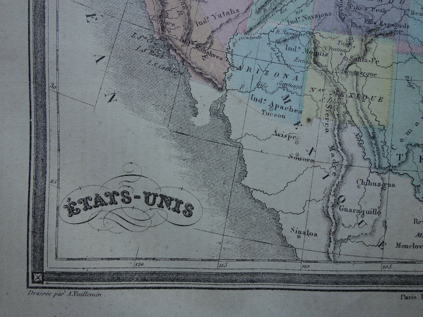 Oude kaart van VERENIGDE STATEN 145+ jaar oude antieke handgekleurde landkaart USA VS