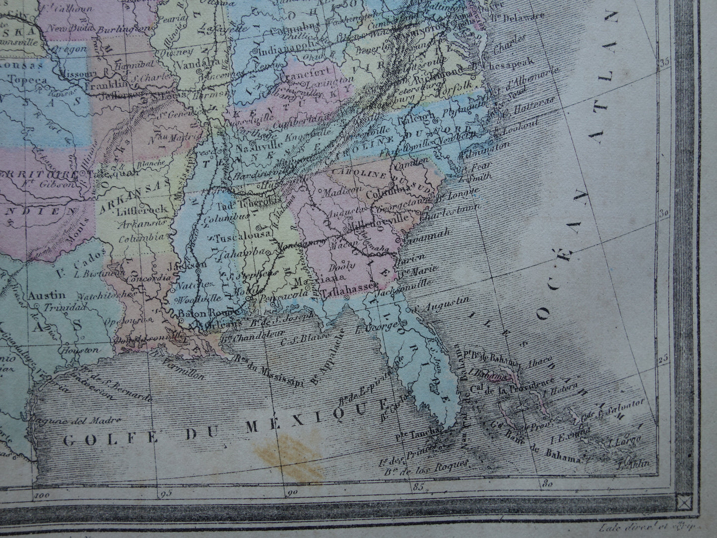 Oude kaart van VERENIGDE STATEN 145+ jaar oude antieke handgekleurde landkaart USA VS