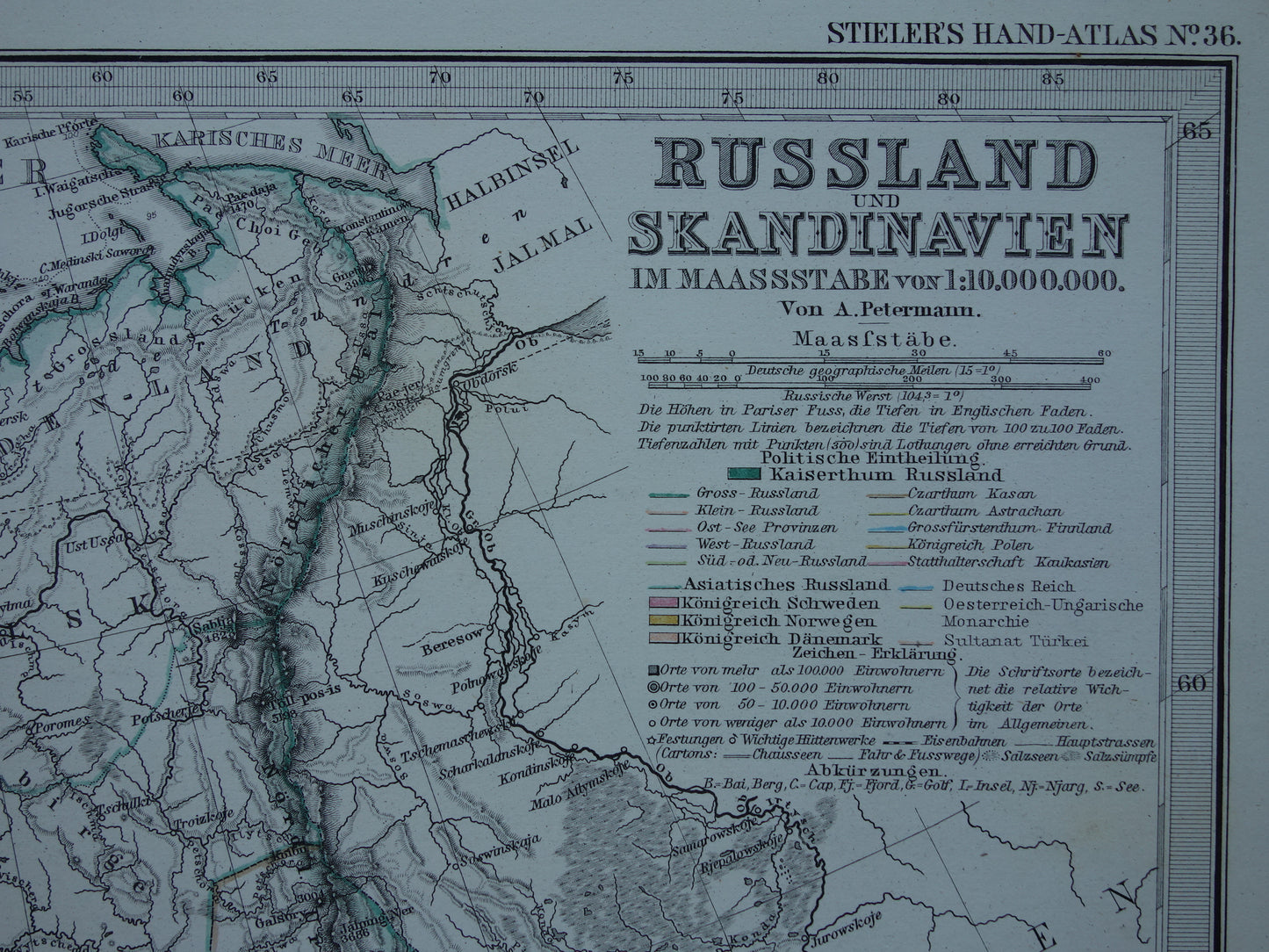 antieke landkaarten van Rusland winkel