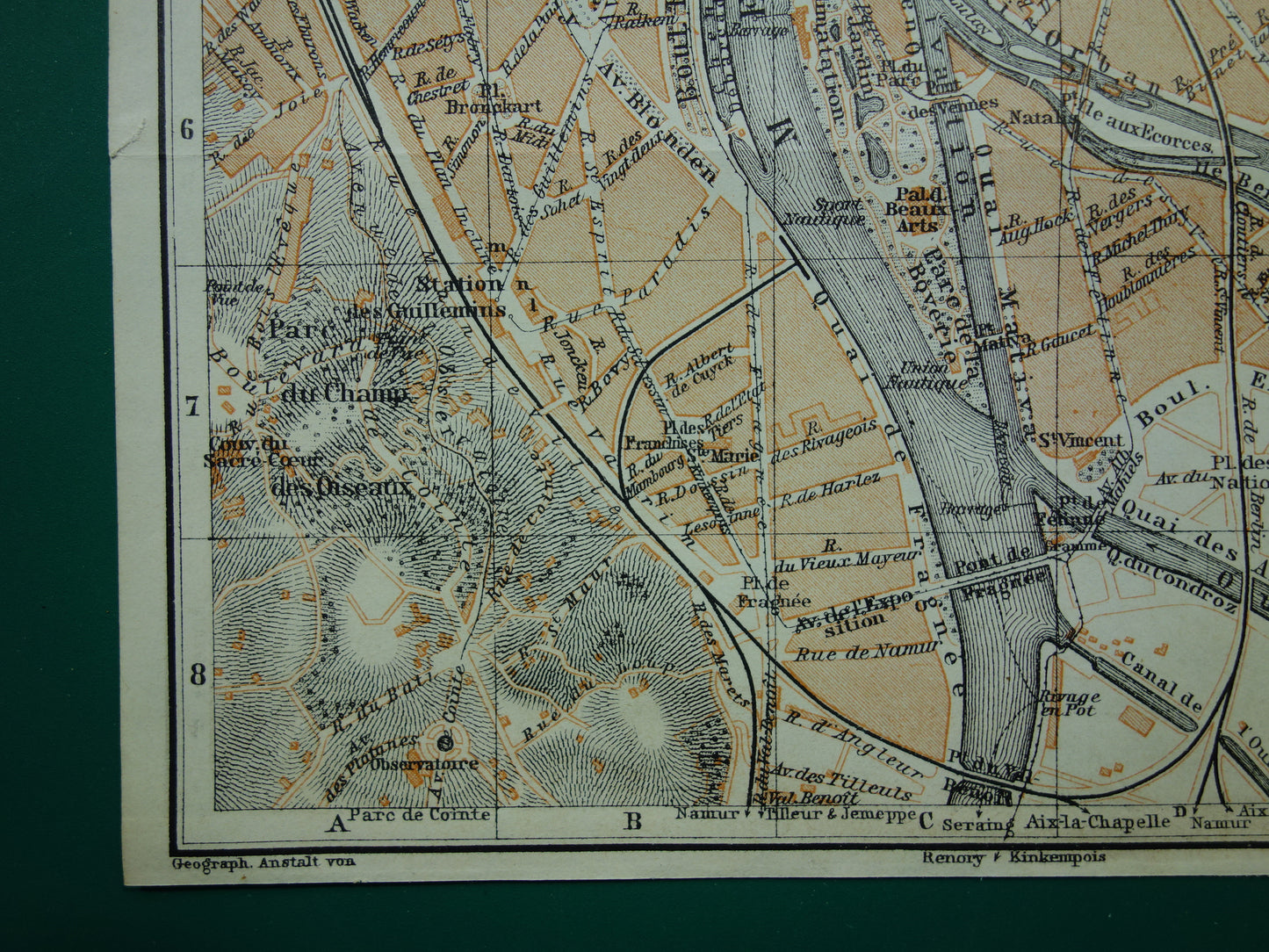 Oude kaart van Luik België uit 1910 originele antieke plattegrond Luik carte de Liège vintage kaarten